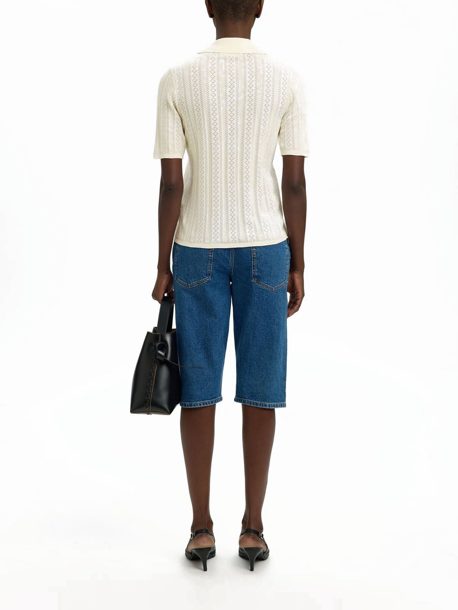 Selected Camicia Polo in Maglia Bianco