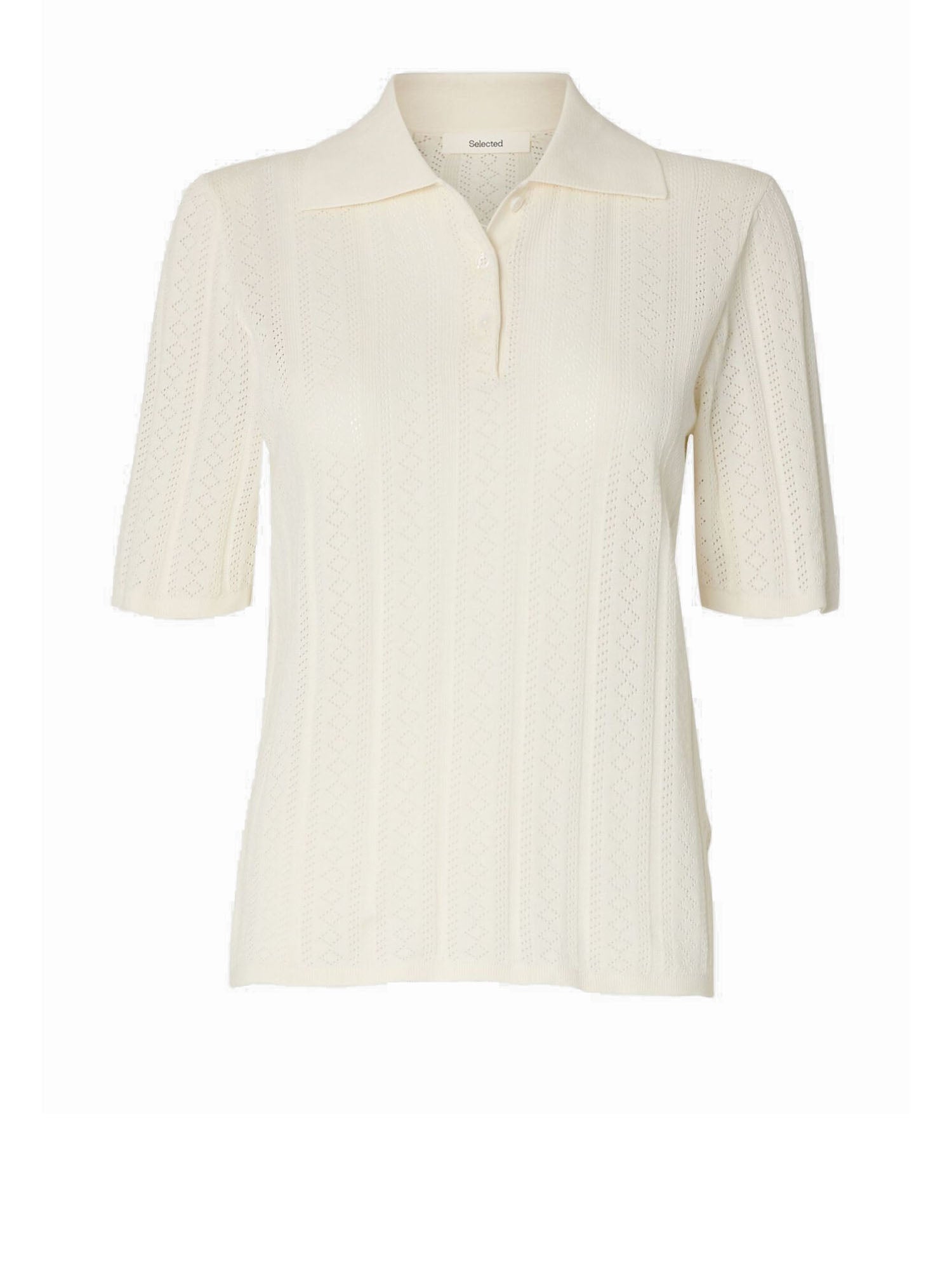 Selected Camicia Polo in Maglia Bianco