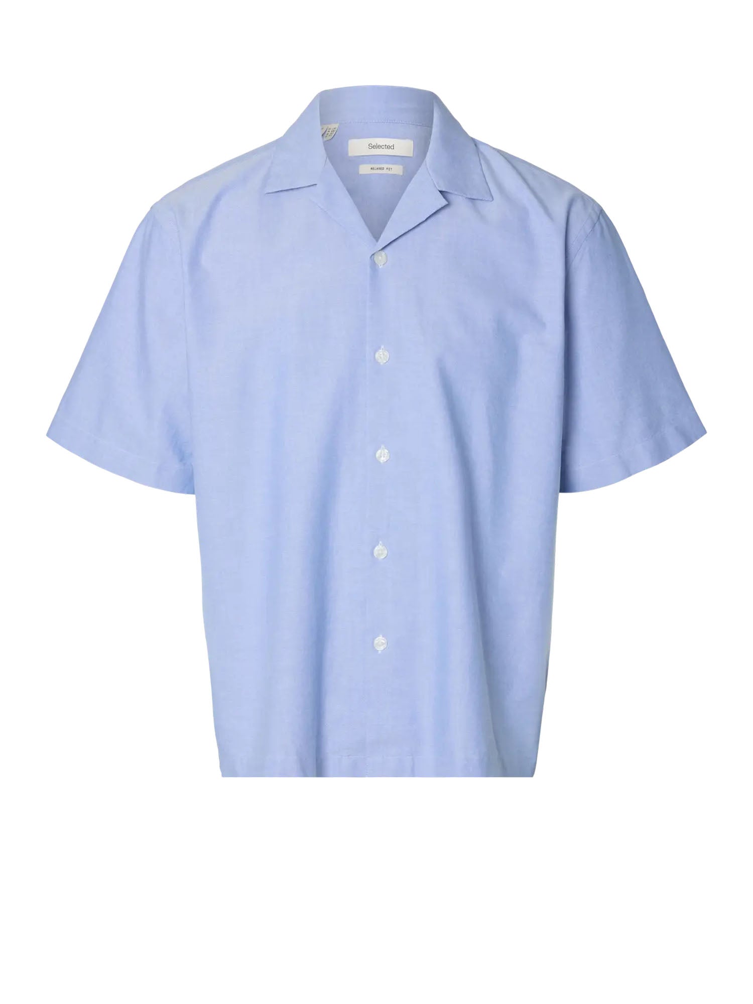 Selected Camicia Slhrlxoxford SS Resort Azzurro