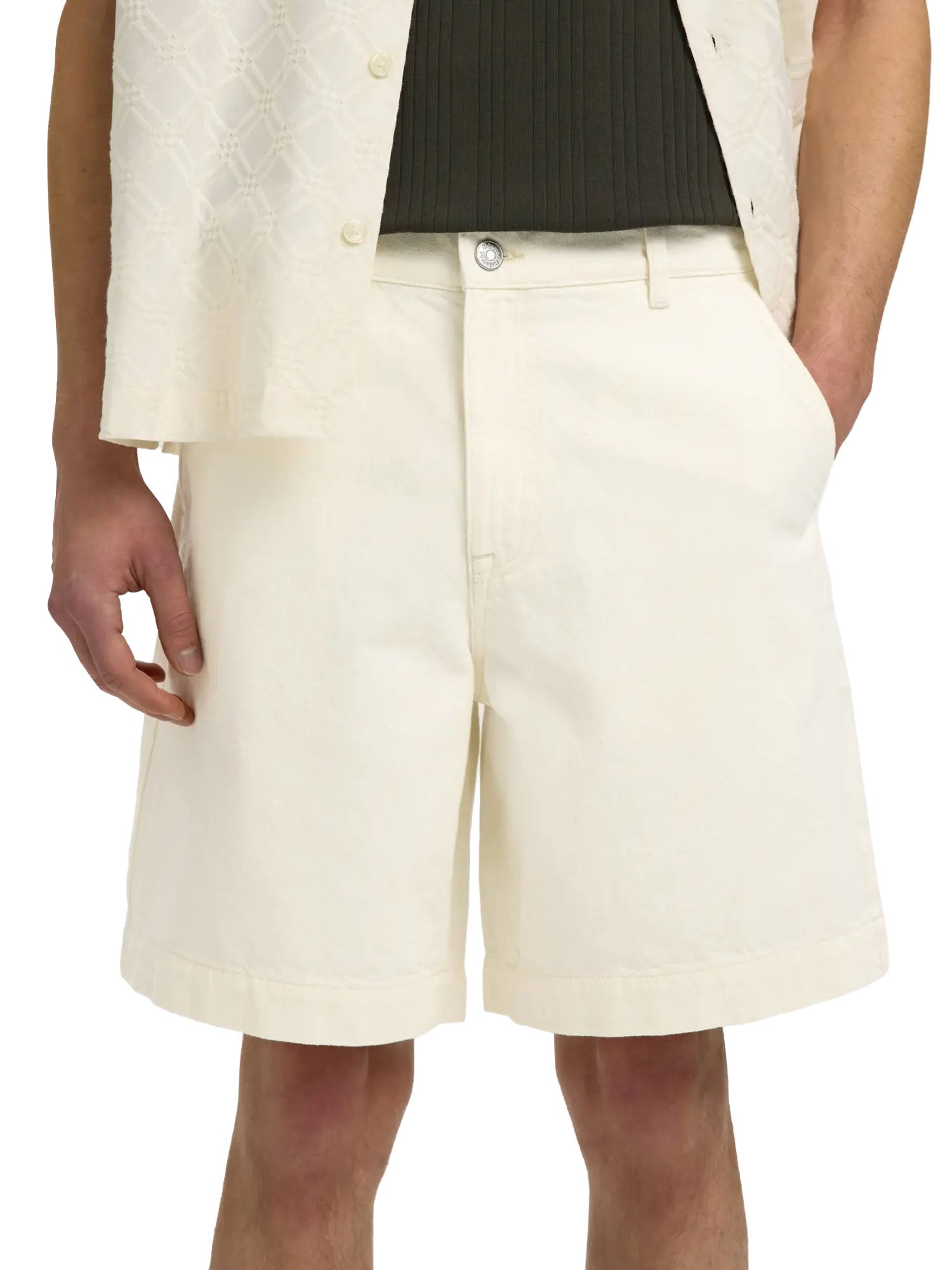 Selected Shorts Slhloose Mason Ecru 801 Bianco