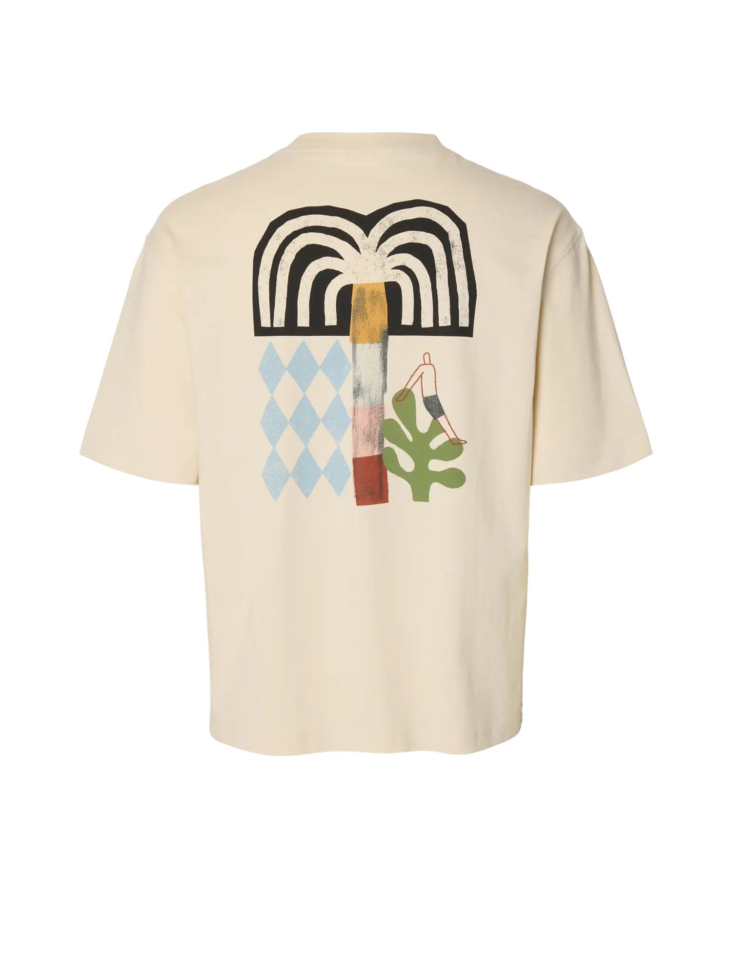 Selected T-shirt Slhrelaxnorman License SS Beige