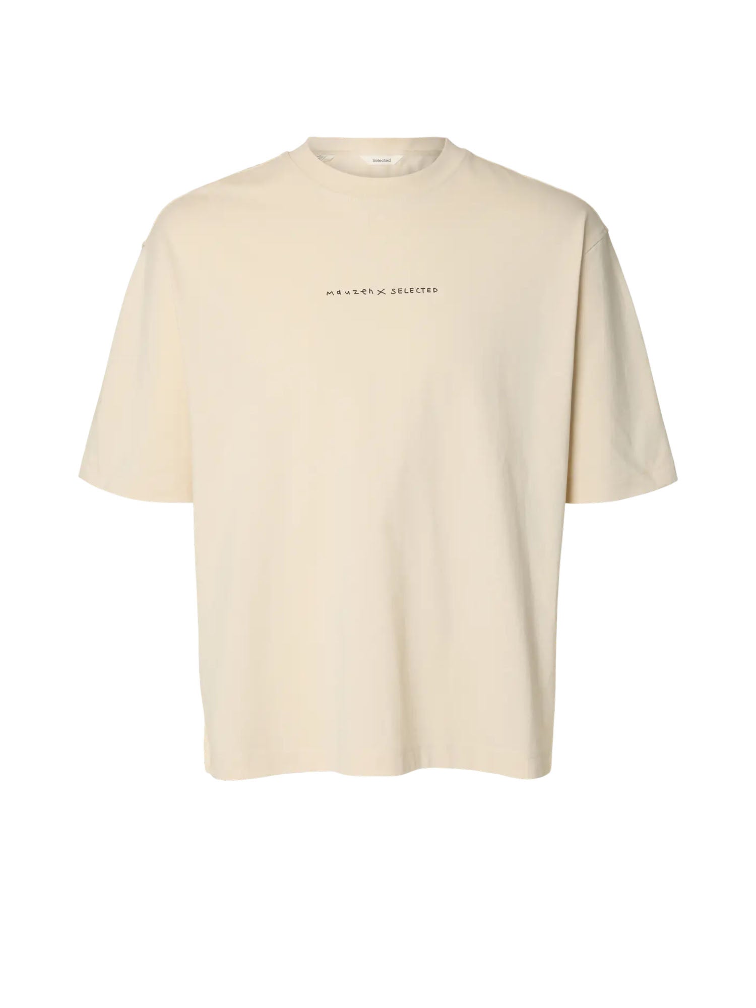 Selected T-shirt Slhrelaxnorman License SS Beige