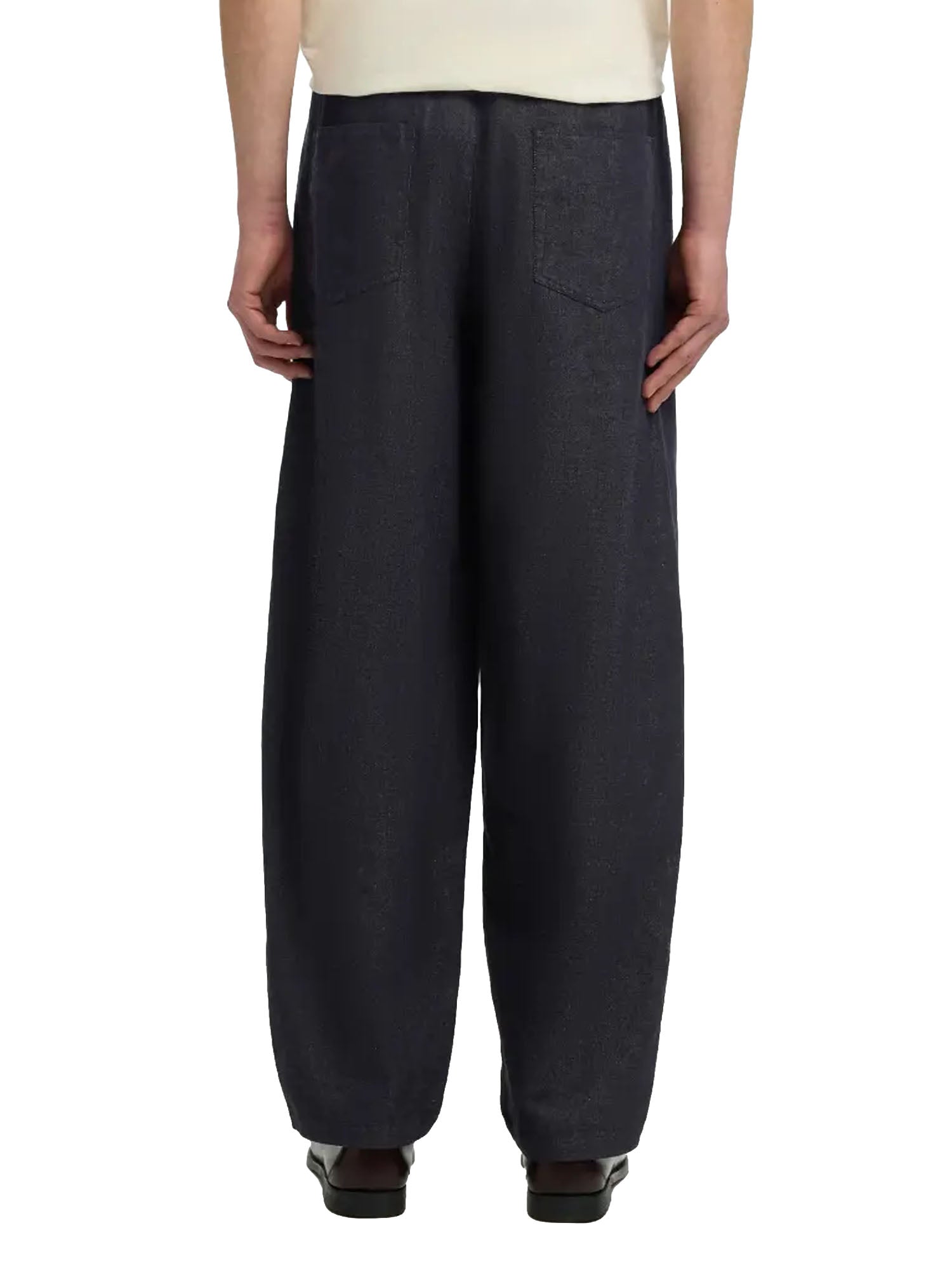 Selected Pantaloni Slh-barrel Harvey Will Linen Blend Blu