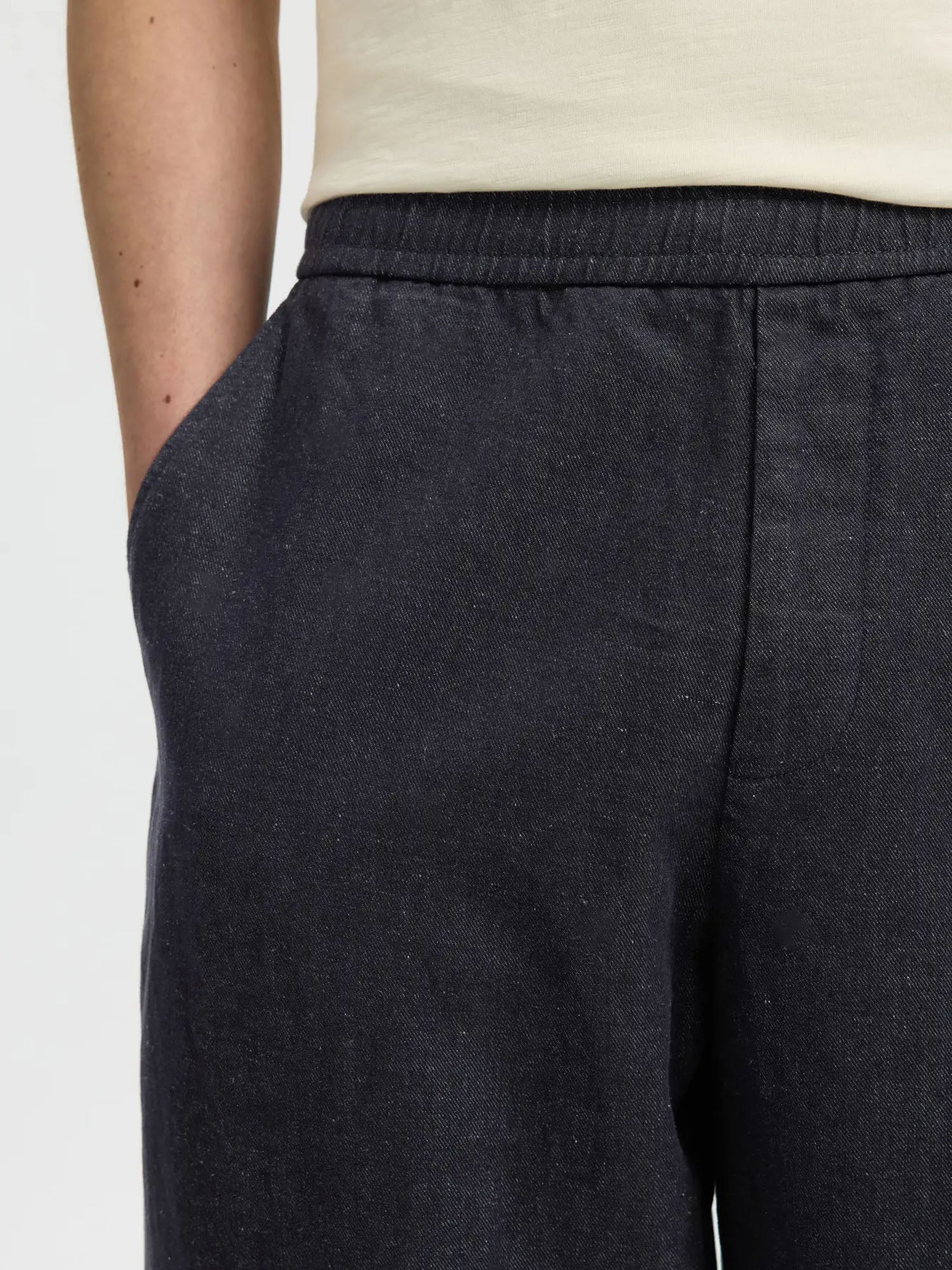 Selected Pantaloni Slh-barrel Harvey Will Linen Blend Blu