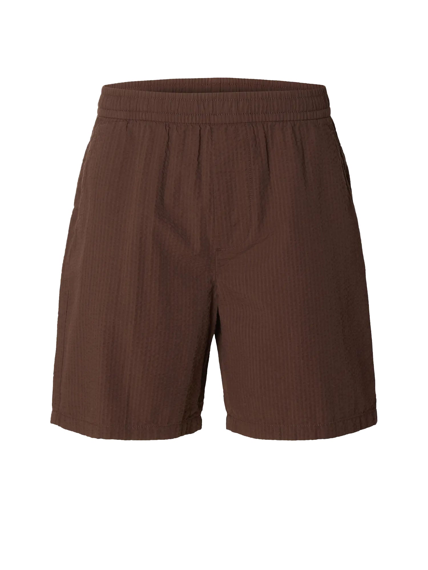 Selected Slhregstuart seersucker shorts Marrone