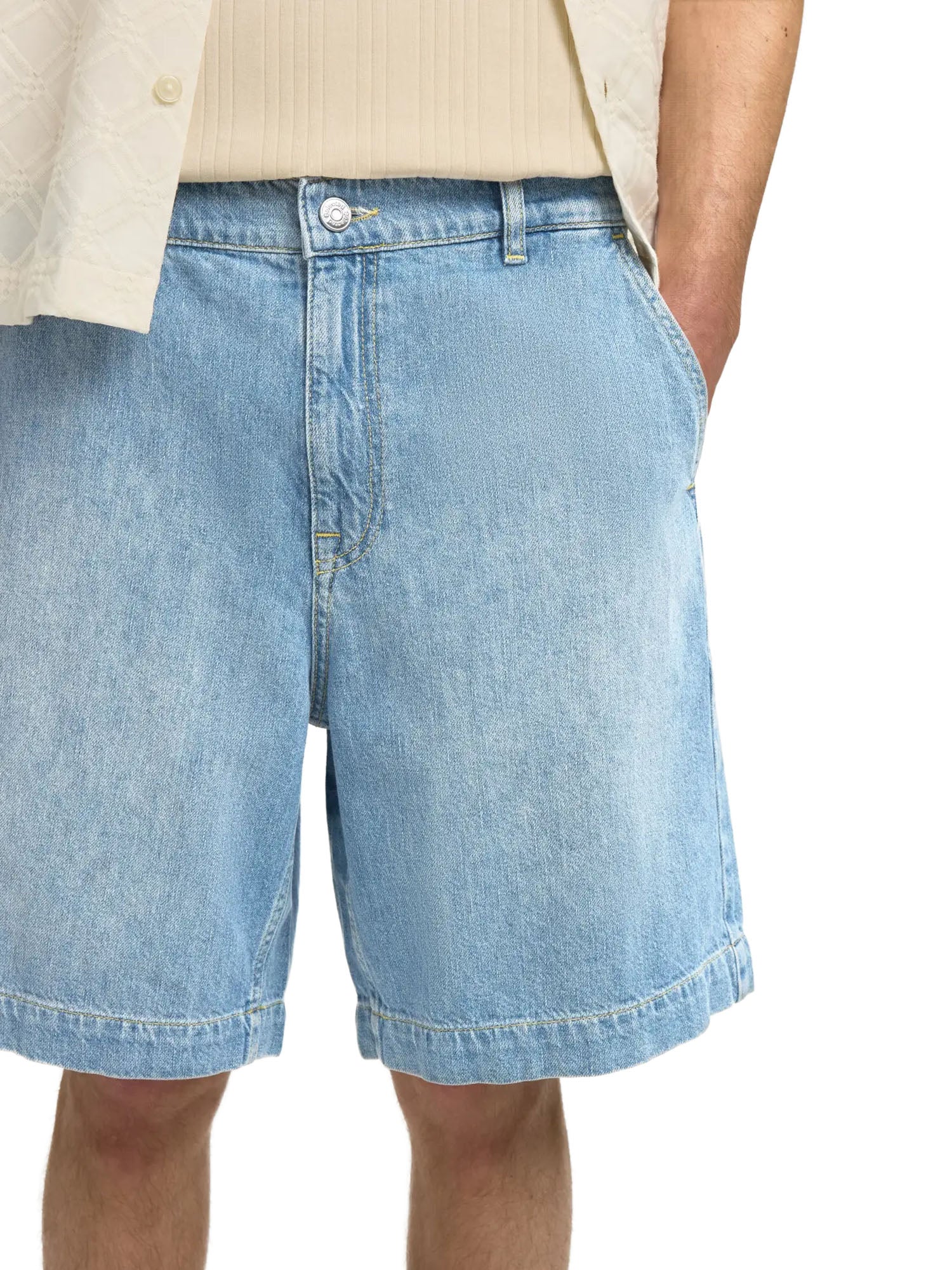 Selected Slhloose mason light blue 802 dnm shorts Azzurro