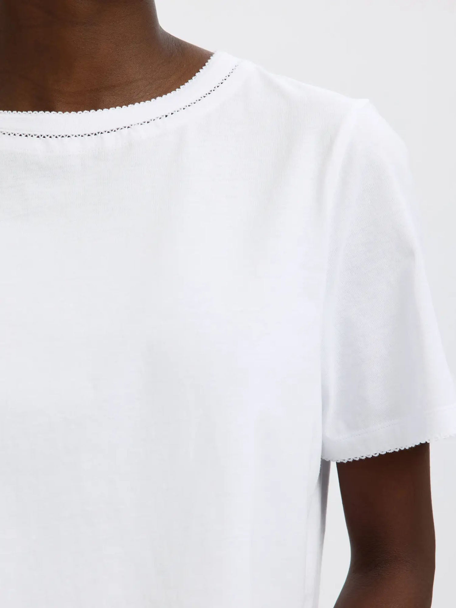 Selected Slfassia ss detail tee Bianco