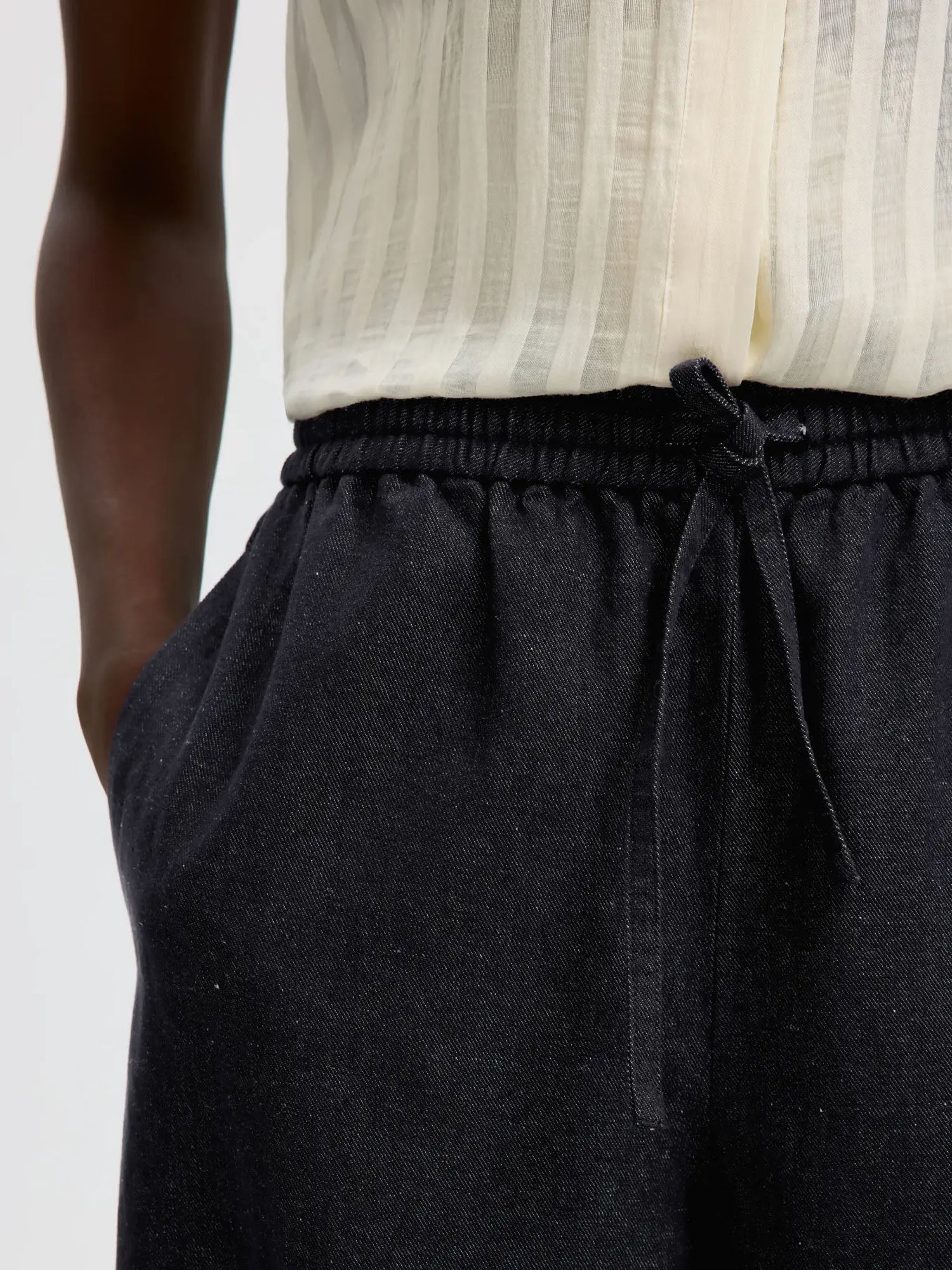 Selected Pantalone Slfloose barrel willow mw linen bld Blu