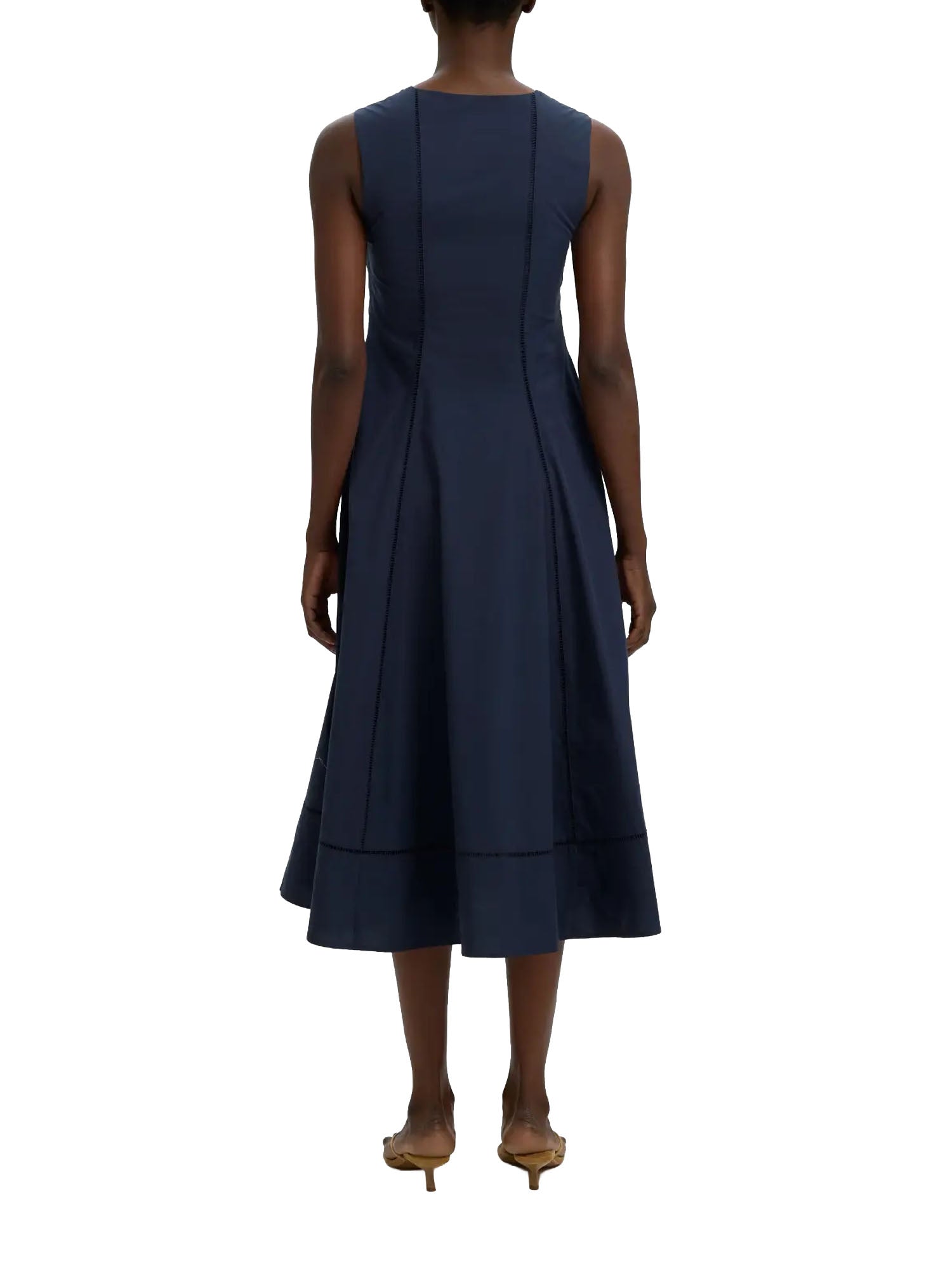 Selected vestito Slfdelia reg sl midi ladder stitch Blu