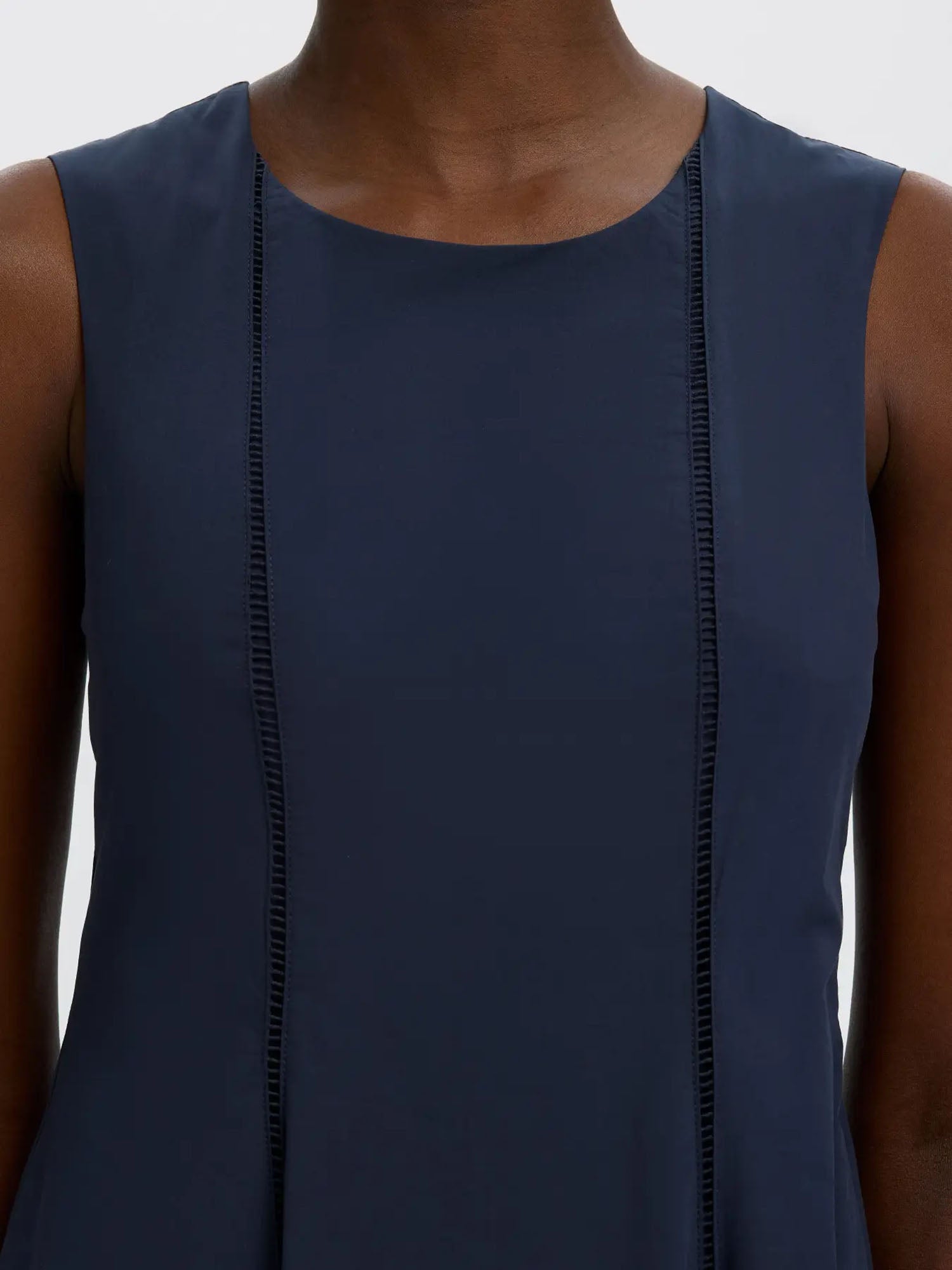 Selected vestito Slfdelia reg sl midi ladder stitch Blu