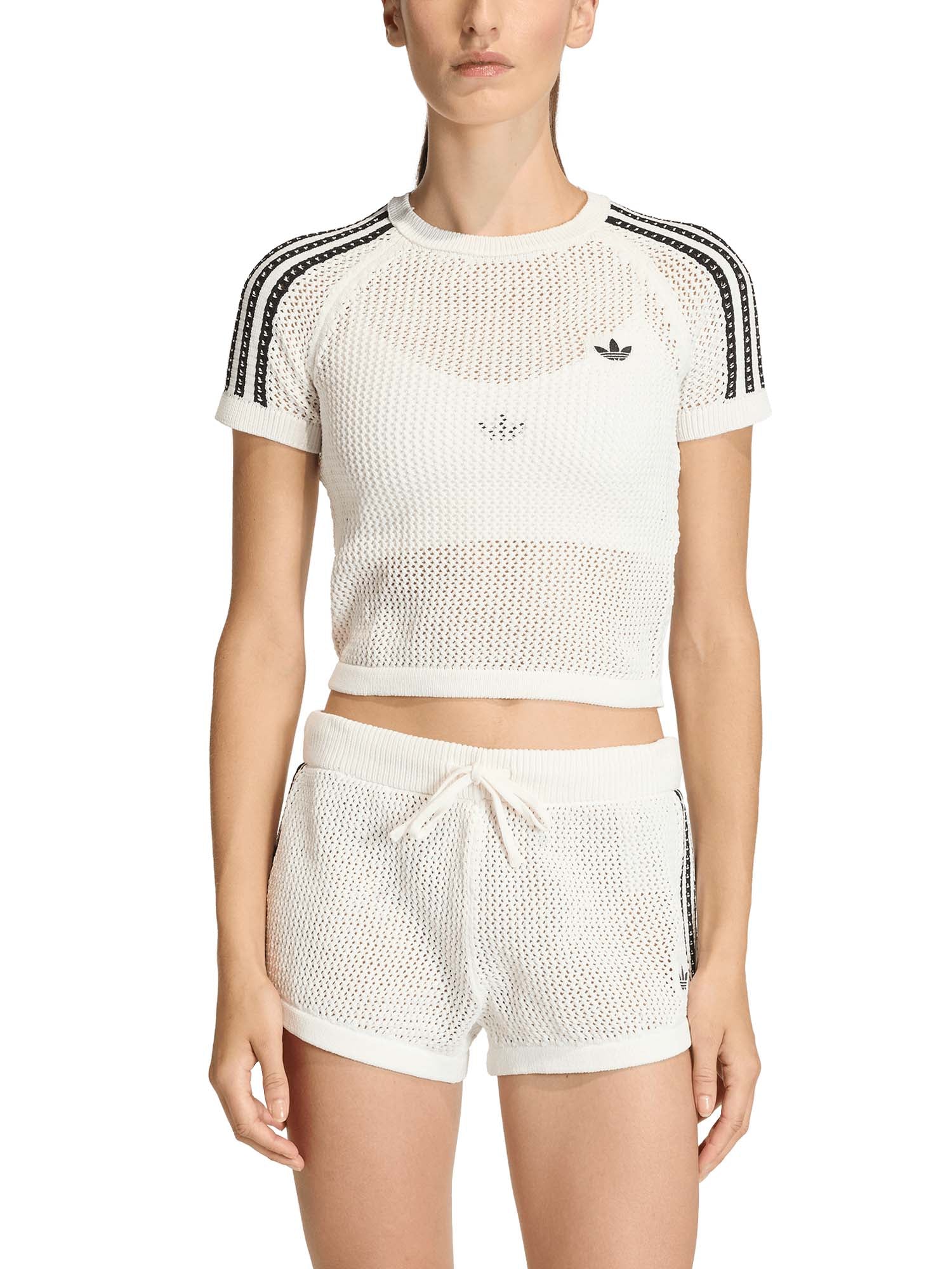 Adidas T-Shirt Knitted Crochet Cali Bianco