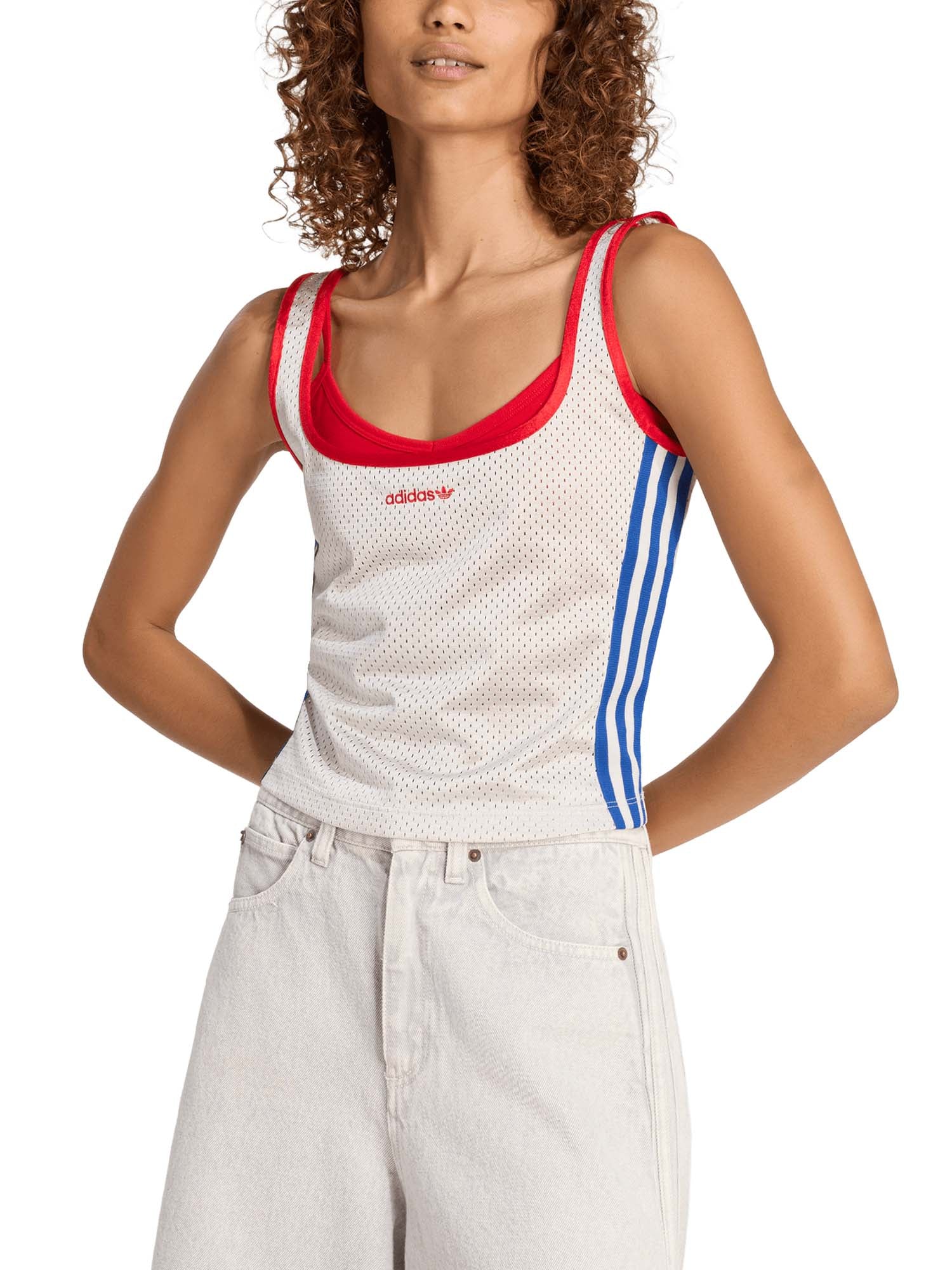 Adidas Canotta in Mesh Bianco