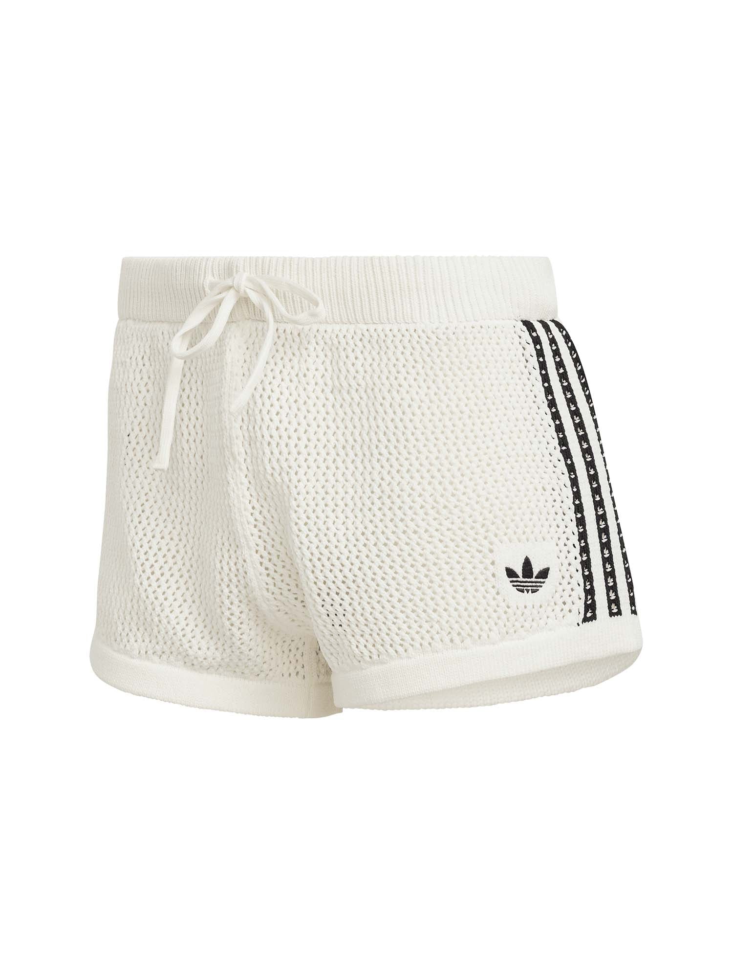 Adidas Pantaloncini A Maglia All'Uncinetto Bianco