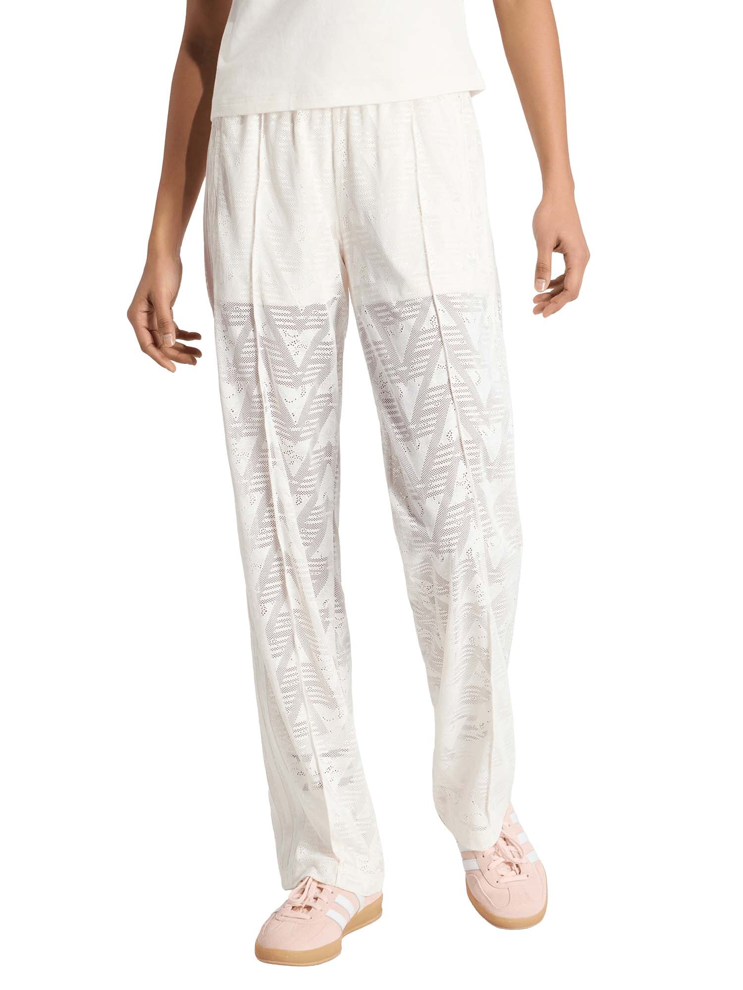 Adidas Pantaloni della tuta con pizzo Firebird Classic Bianco