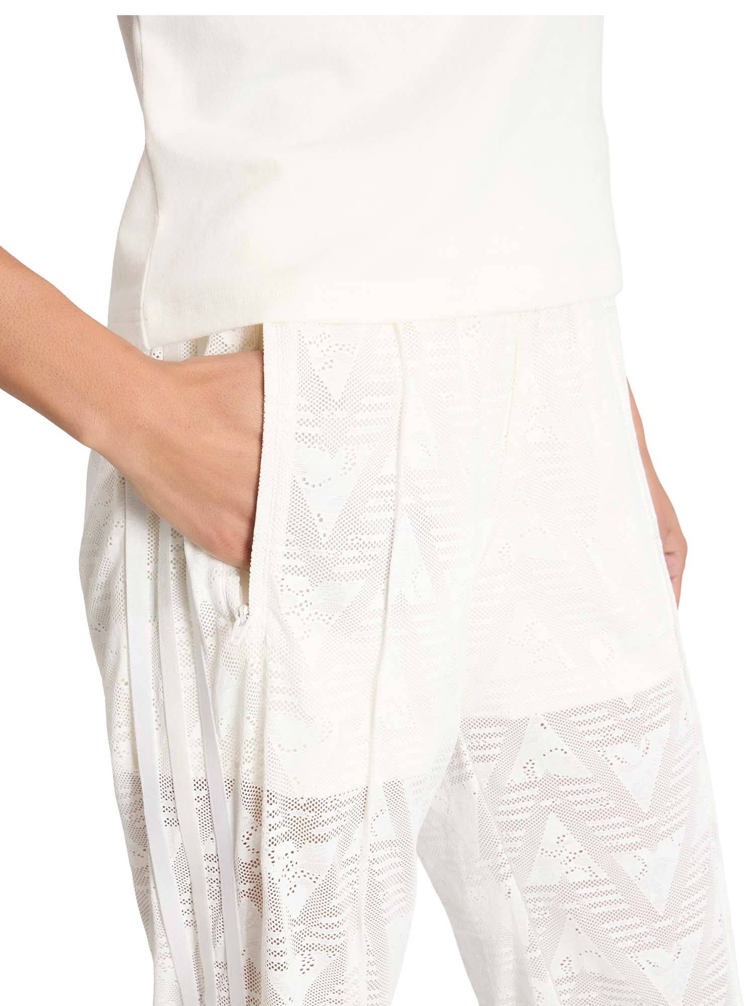 Adidas Pantaloni della tuta con pizzo Firebird Classic Bianco