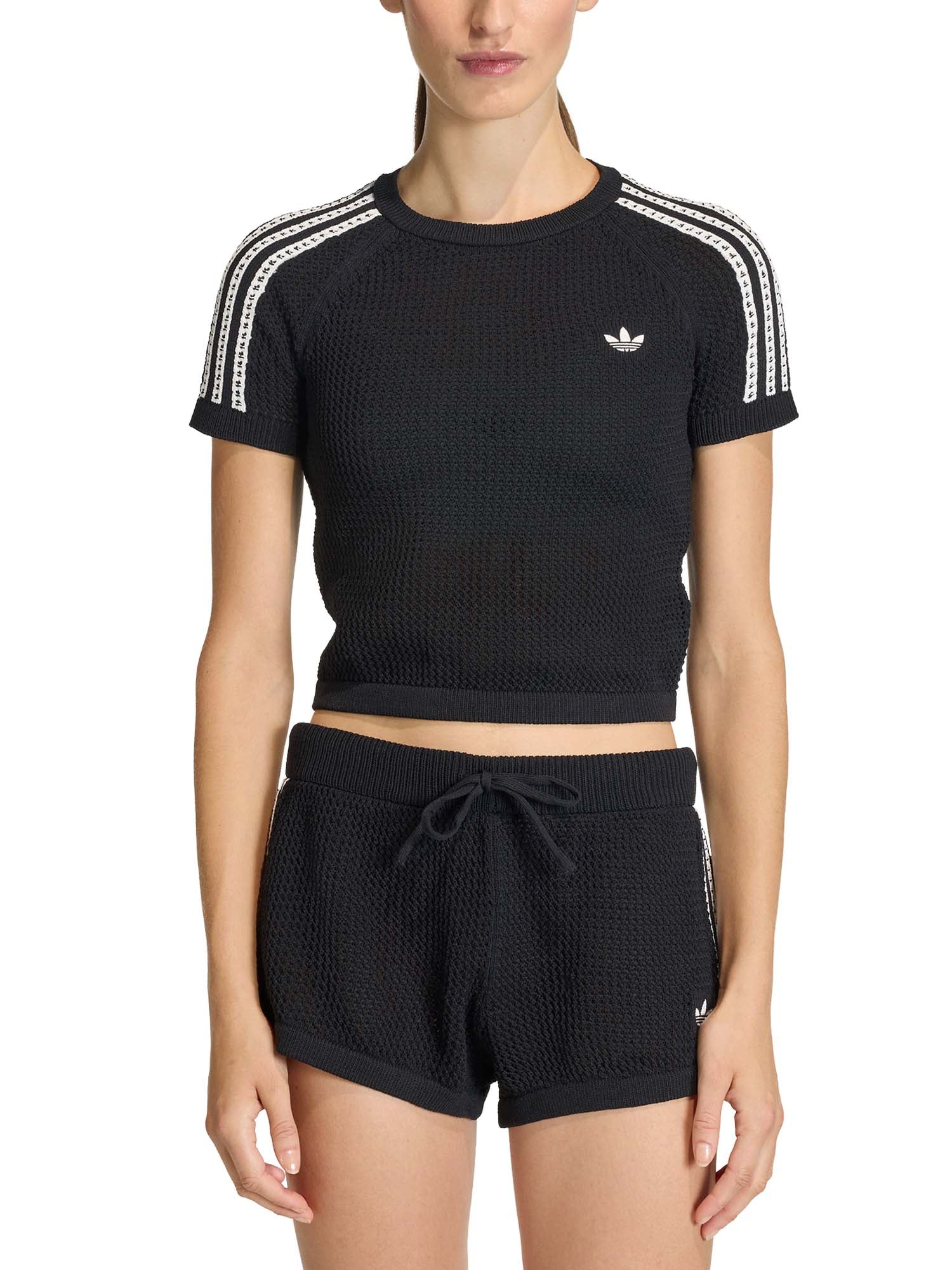 Adidas T-Shirt Knitted Crochet Cali Nero