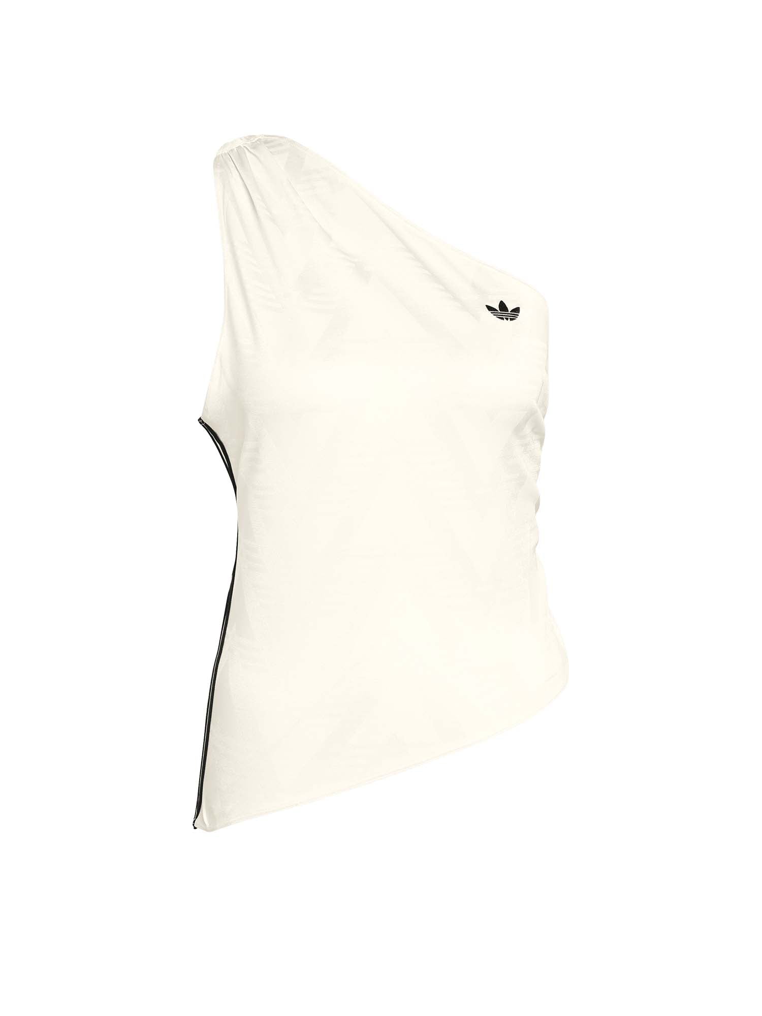 Adidas Top a spalla singola con ruches Bianco
