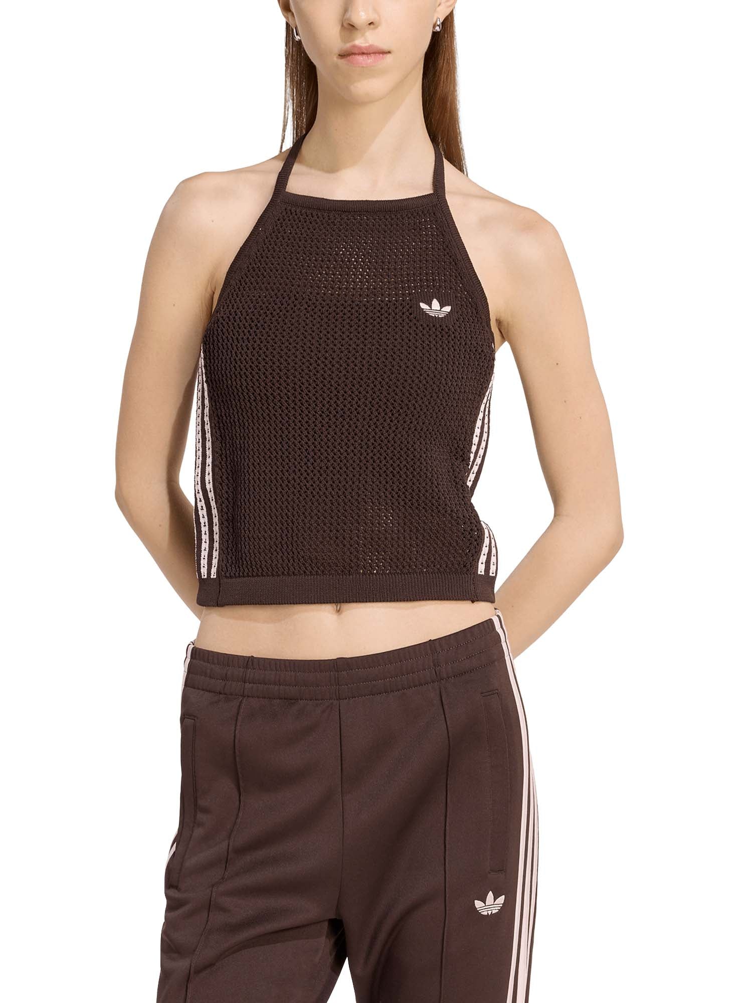 Adidas Top In Maglia Uncinetto Marrone