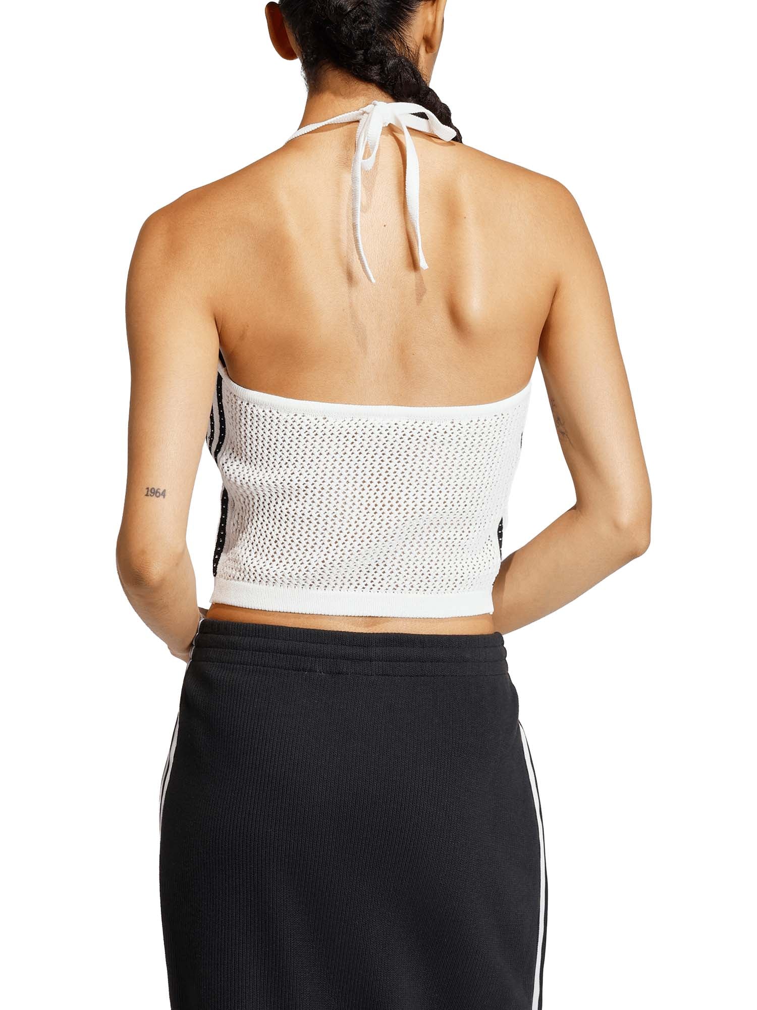 Adidas Top In Maglia Uncinetto Bianco