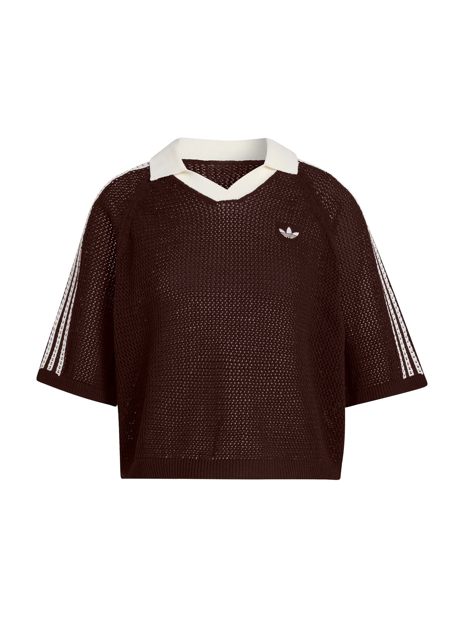 Adidas Polo all'uncinetto lavorato a maglia Marrone