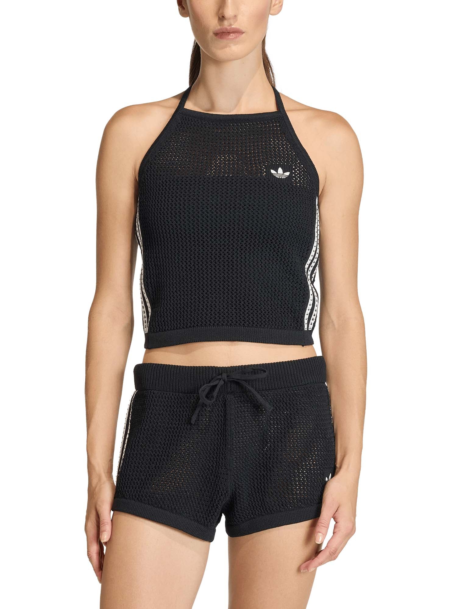 Adidas Top In Maglia Uncinetto Nero