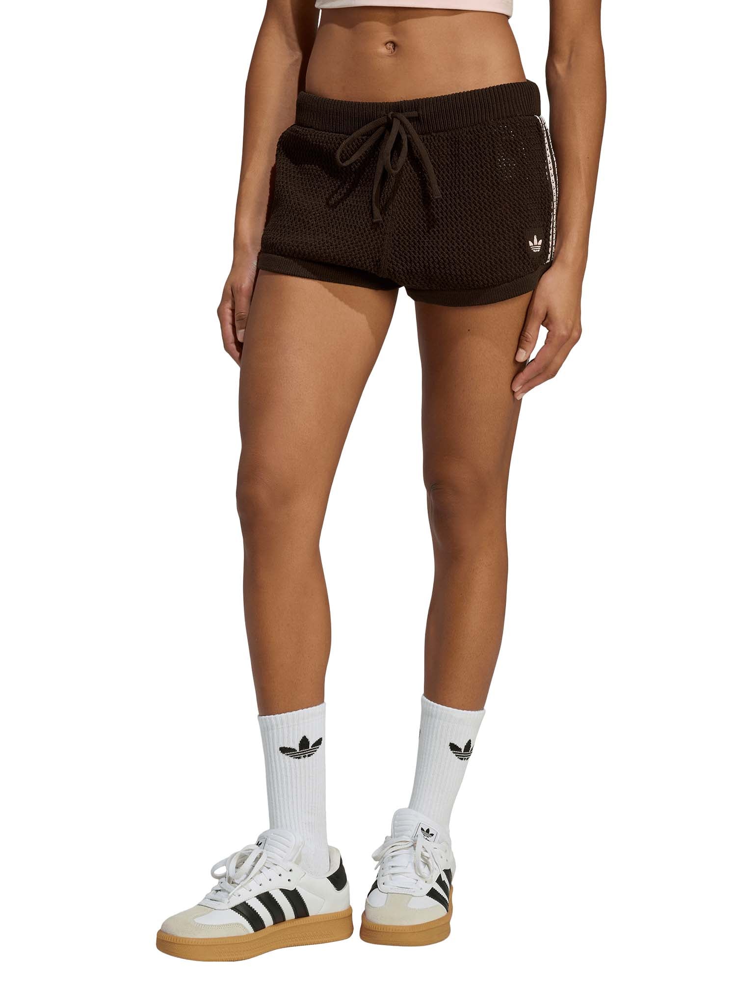 Adidas Pantaloncini A Maglia All'Uncinetto Marrone