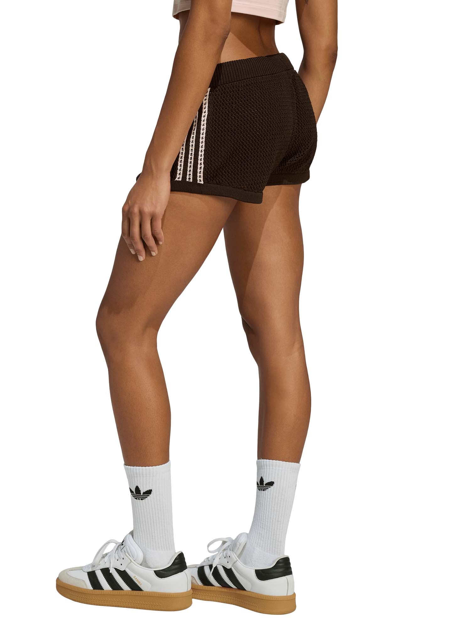 Adidas Pantaloncini A Maglia All'Uncinetto Marrone