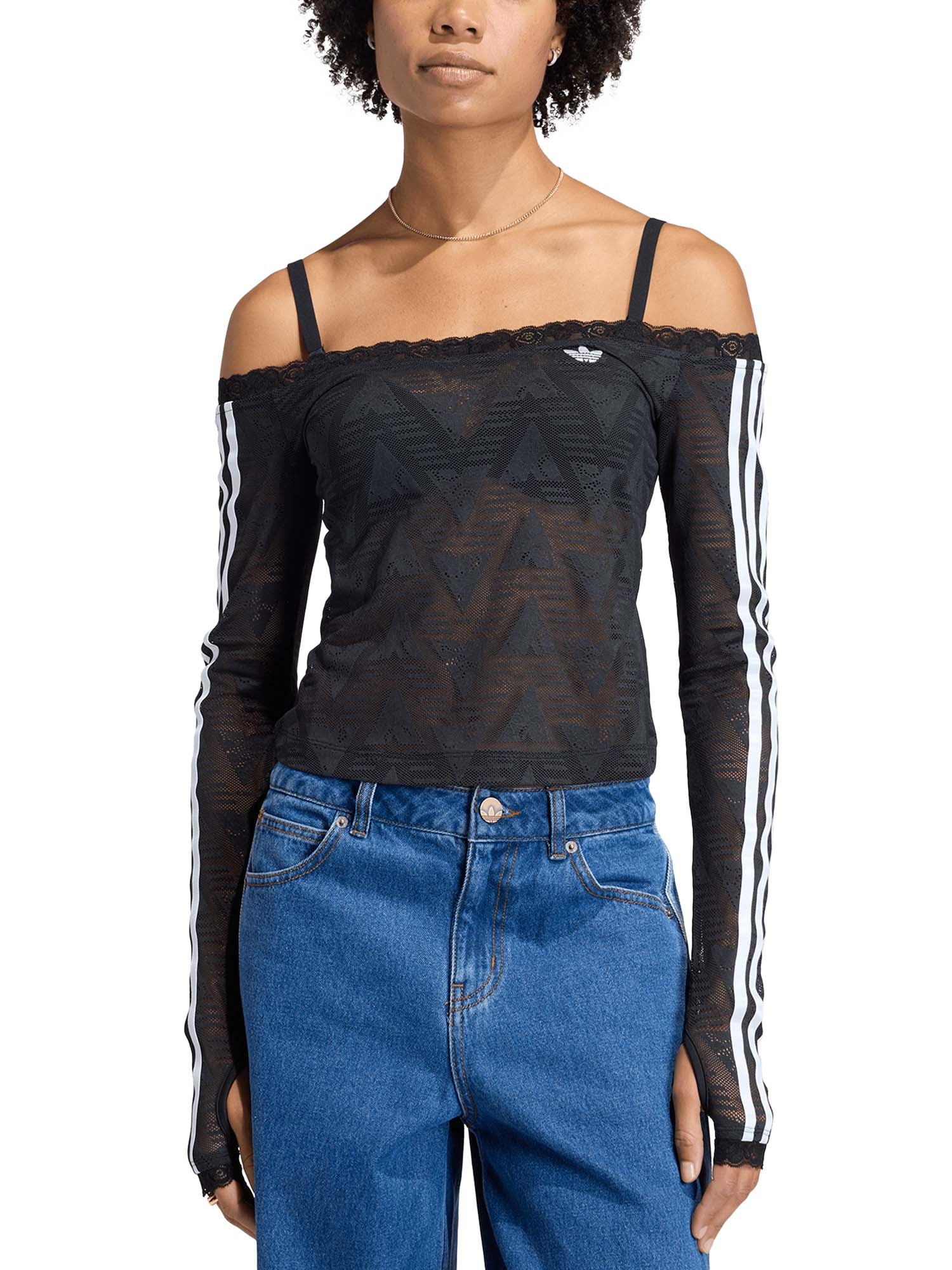 Adidas Top Lace Bardot Nero