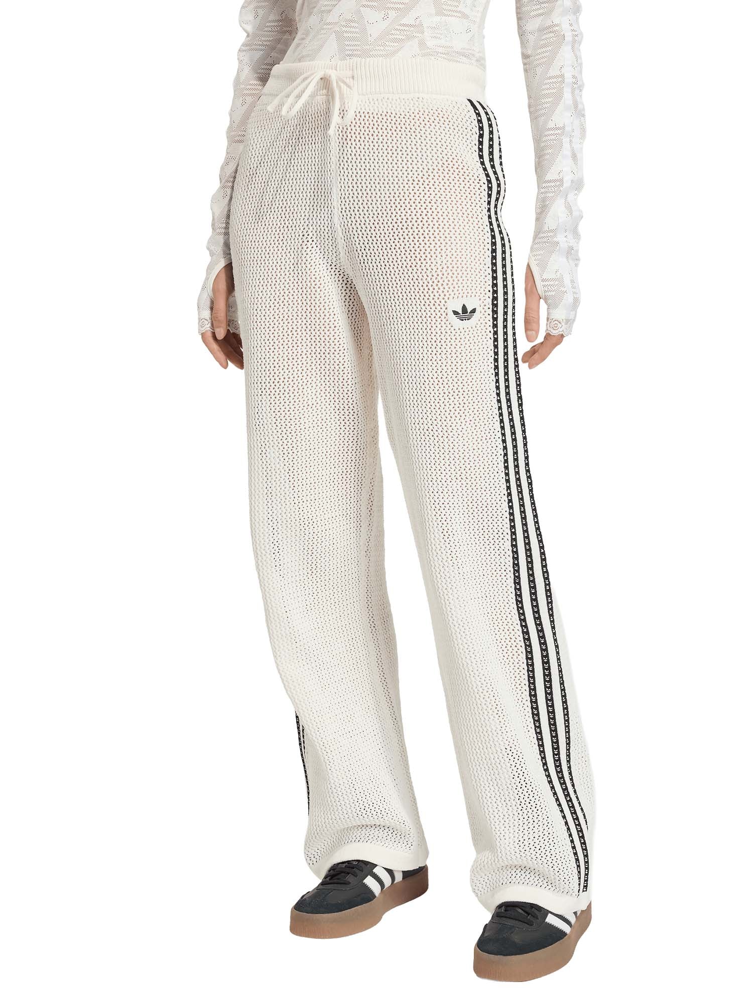 Adidas Track Pant Knitted Crochet Firebird Bianco