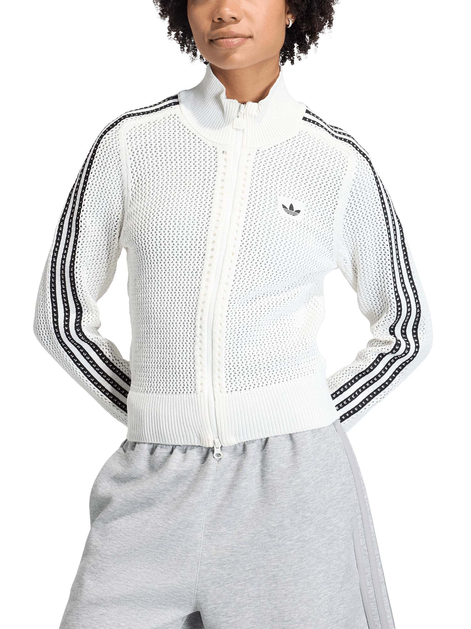 Adidas Track Top Firebird all'uncinetto Bianco