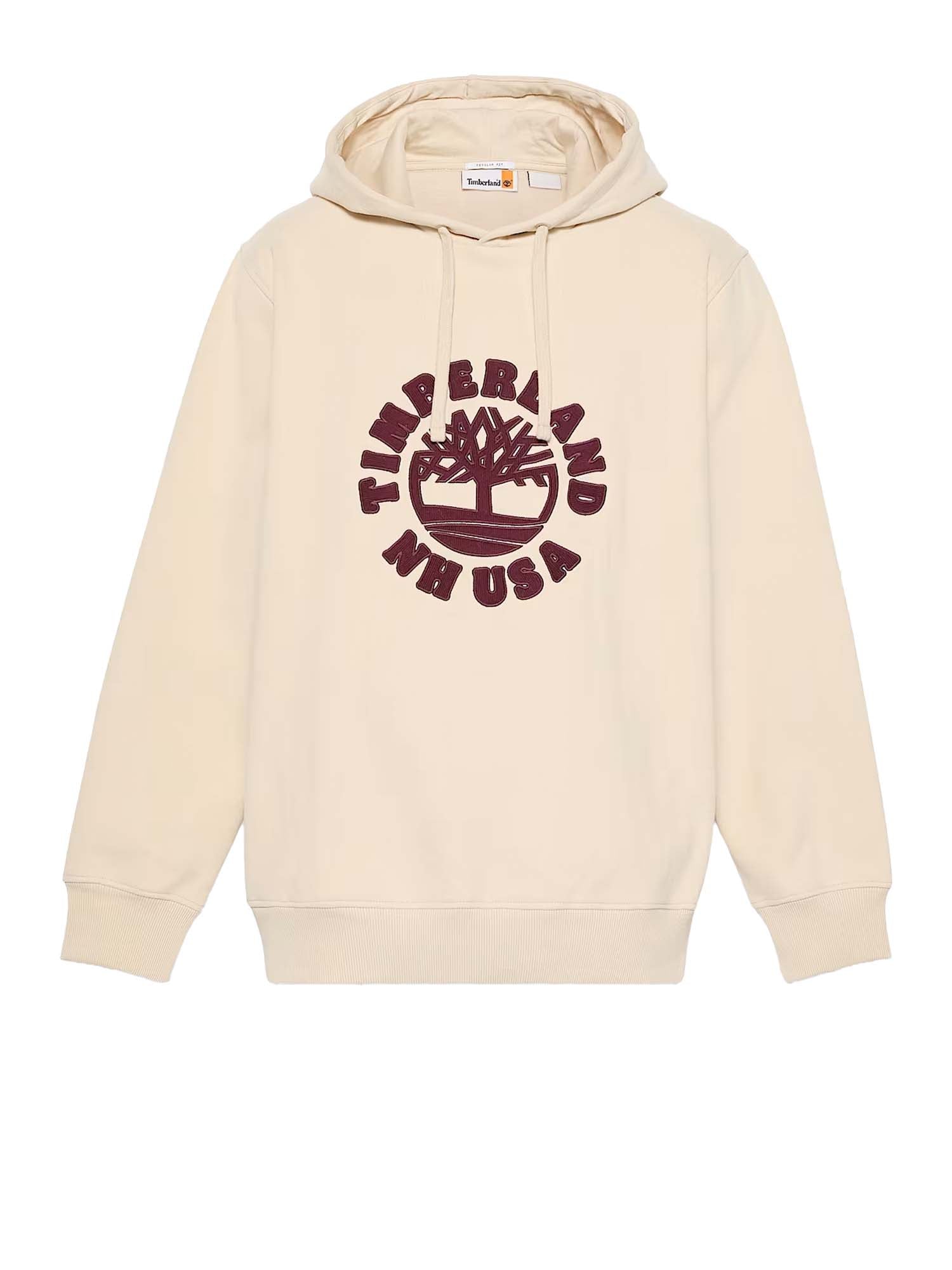 Timberland Felpa con Cappuccio e Grafica Holiday da Uomo Beige