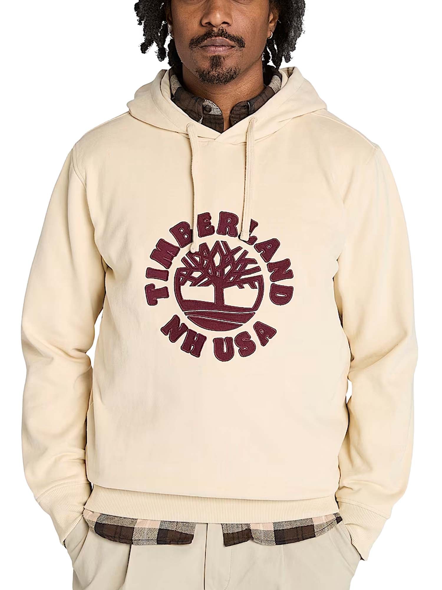 Timberland Felpa con Cappuccio e Grafica Holiday da Uomo Beige