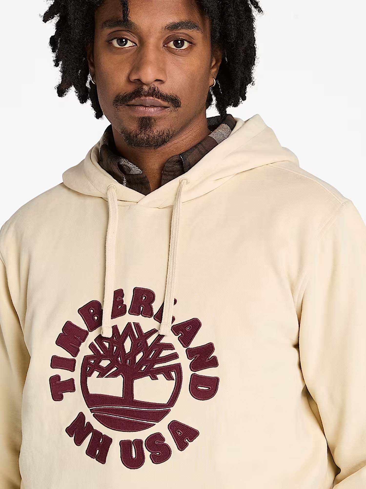 Timberland Felpa con Cappuccio e Grafica Holiday da Uomo Beige