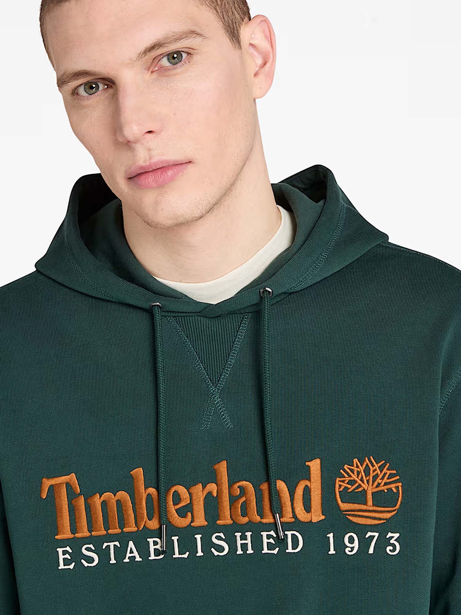 Timberland Felpa con cappuccio Loopback Established 1973 da uomo Verde
