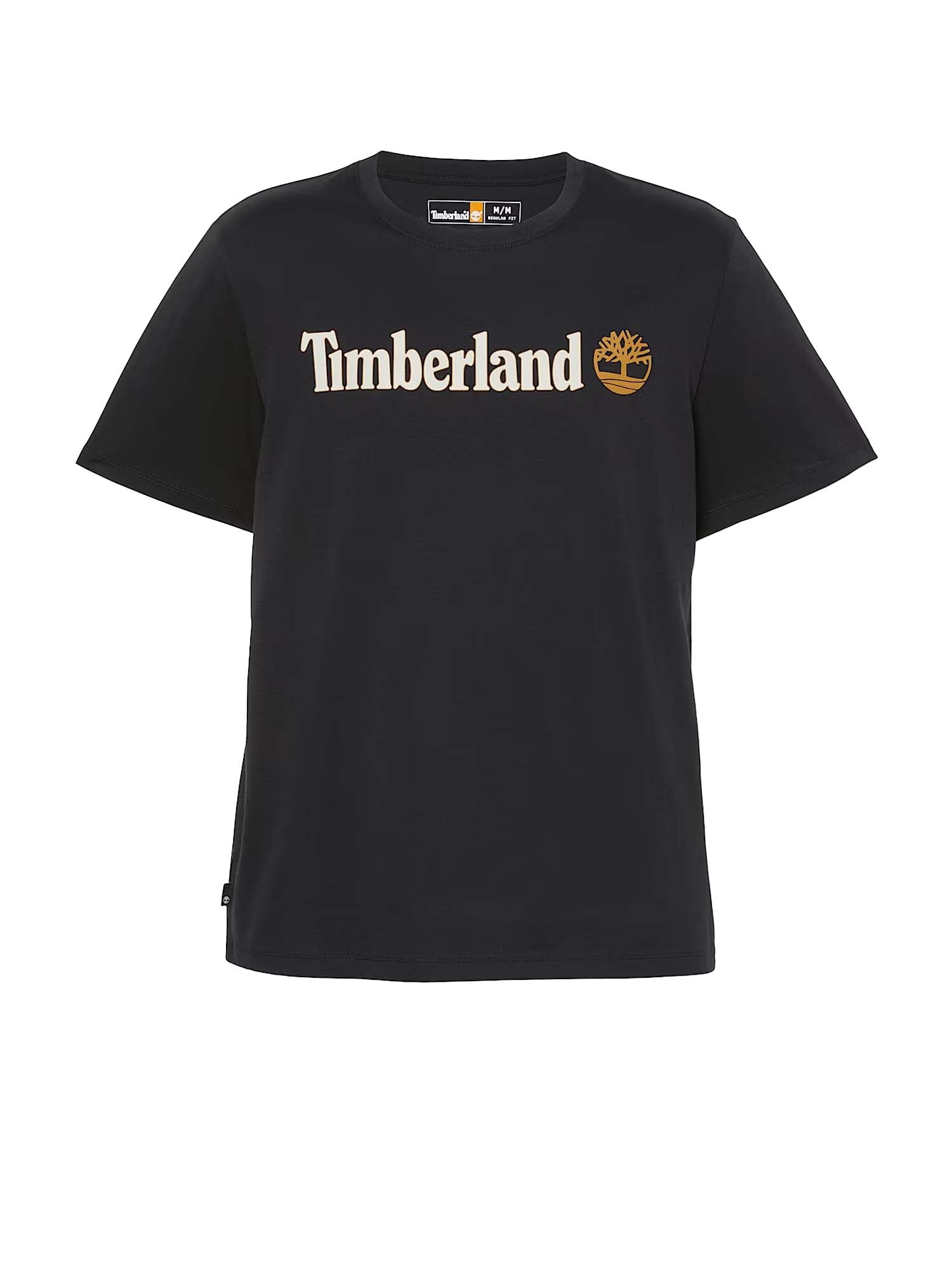 Timberland T-shirt a Maniche Corte con Logo Lineare Kennebec River Nero