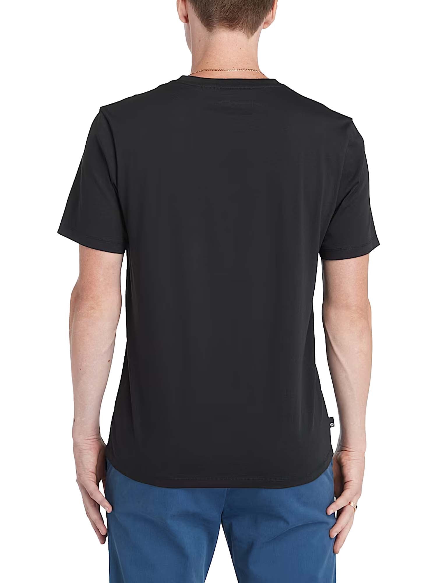 Timberland T-shirt a Maniche Corte con Logo Lineare Kennebec River Nero