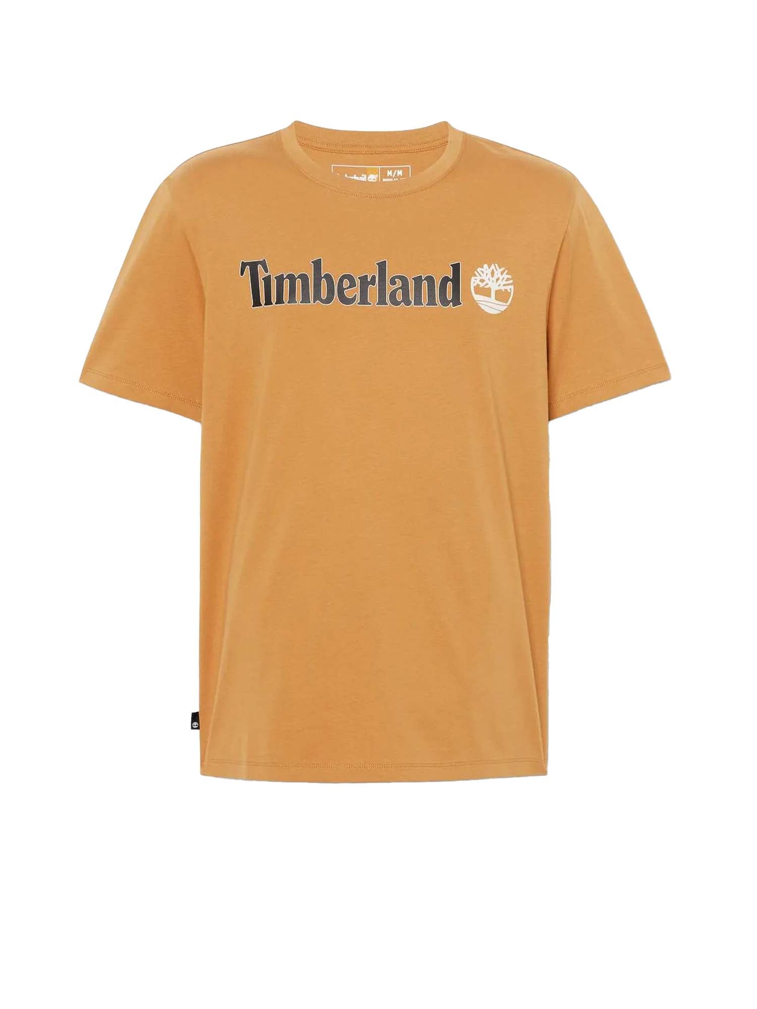 Timberland T-shirt a Maniche Corte con Logo Lineare Kennebec River Marrone