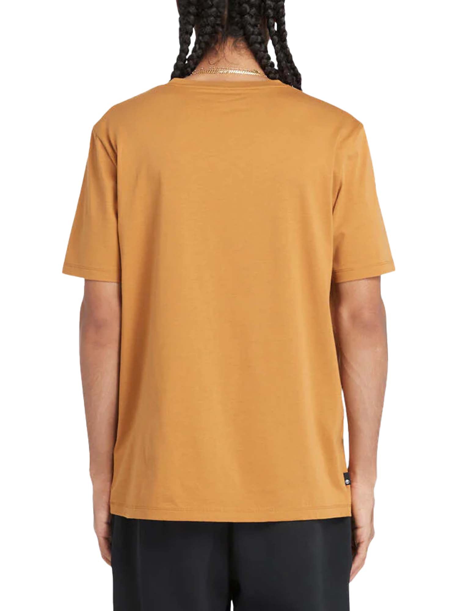 Timberland T-shirt a Maniche Corte con Logo Lineare Kennebec River Marrone