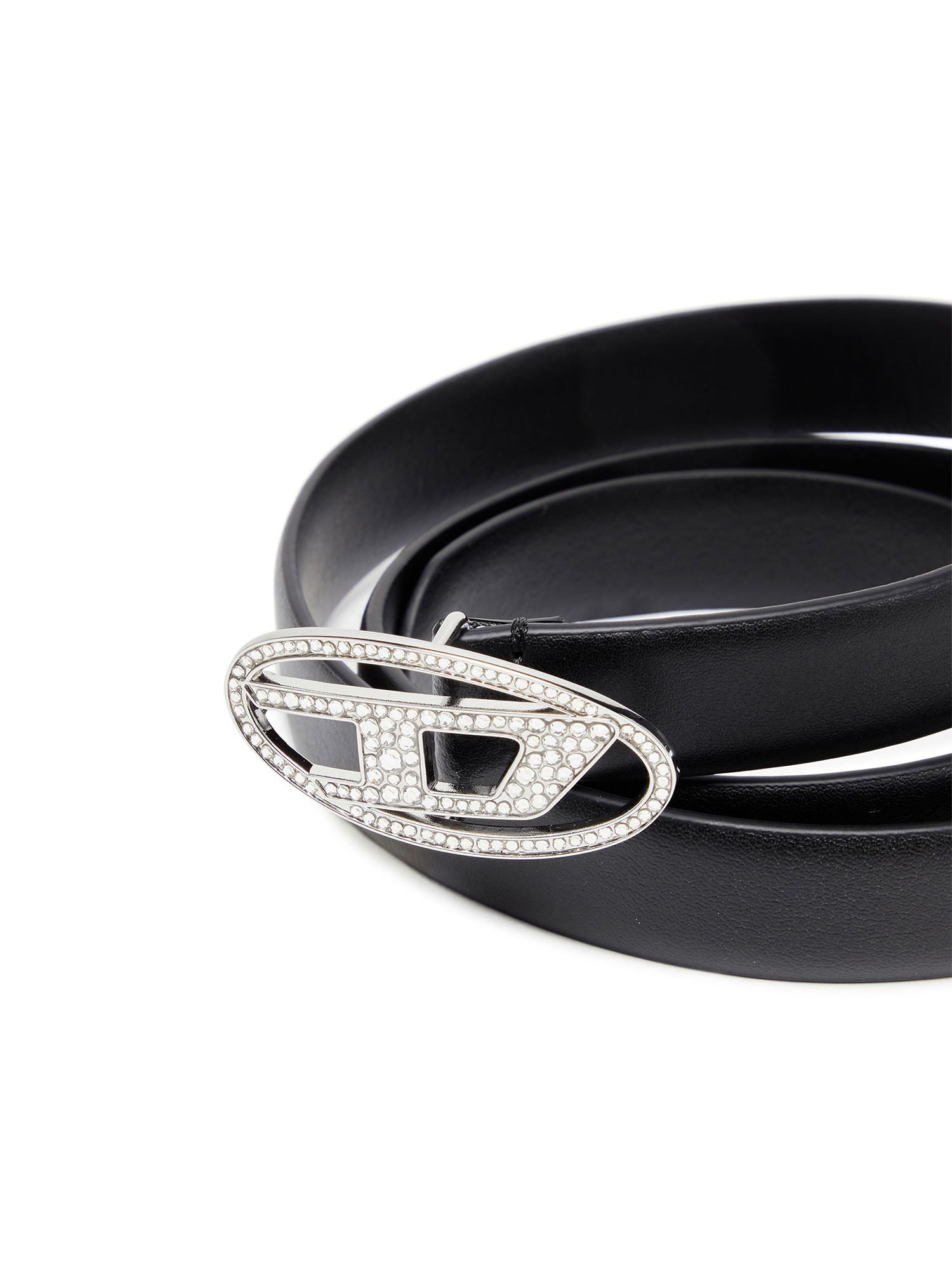 Diesel Oval D Logo B-1Dr Strass 20 Belt Nero