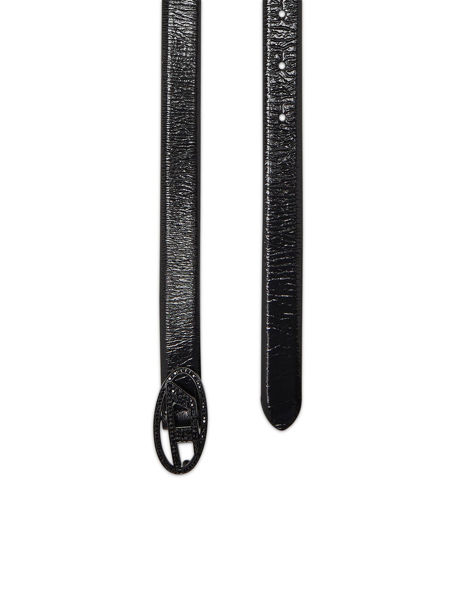 Diesel Oval D Logo B-1Dr Strass 20 Belt Nero