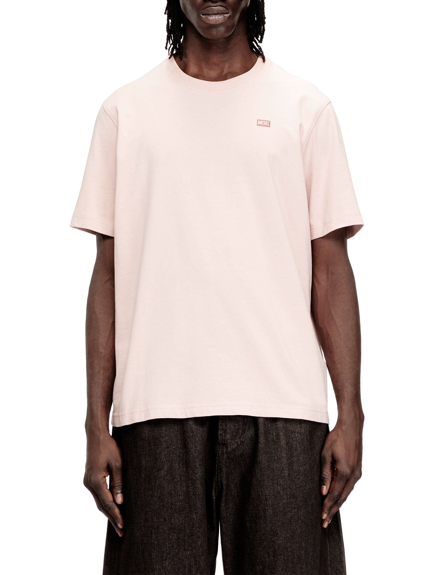 Diesel T-shirt regular con patch Diesel e stampa fotografica Rosa