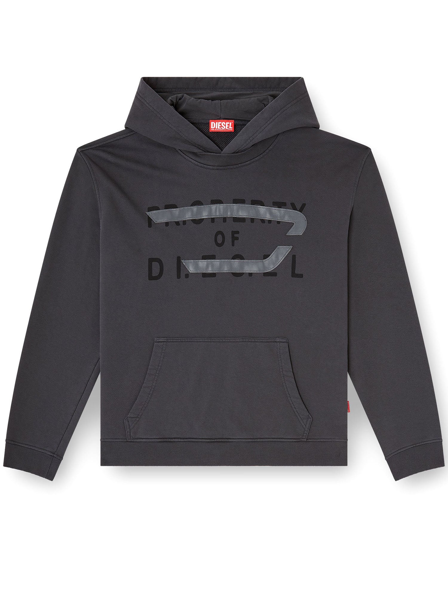 Diesel Felpa in cotone con applicazione a D Grigio