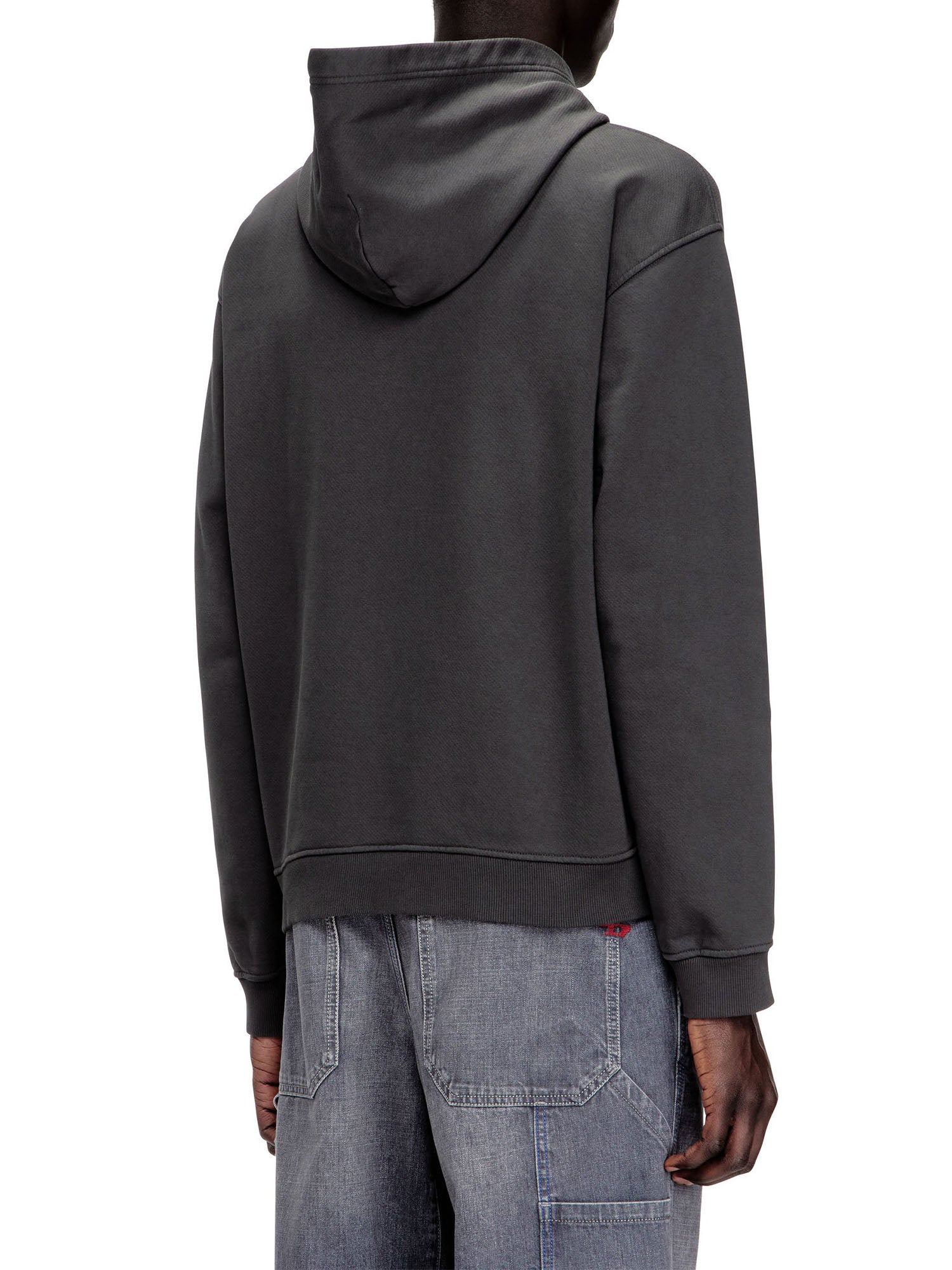 Diesel Felpa in cotone con applicazione a D Grigio