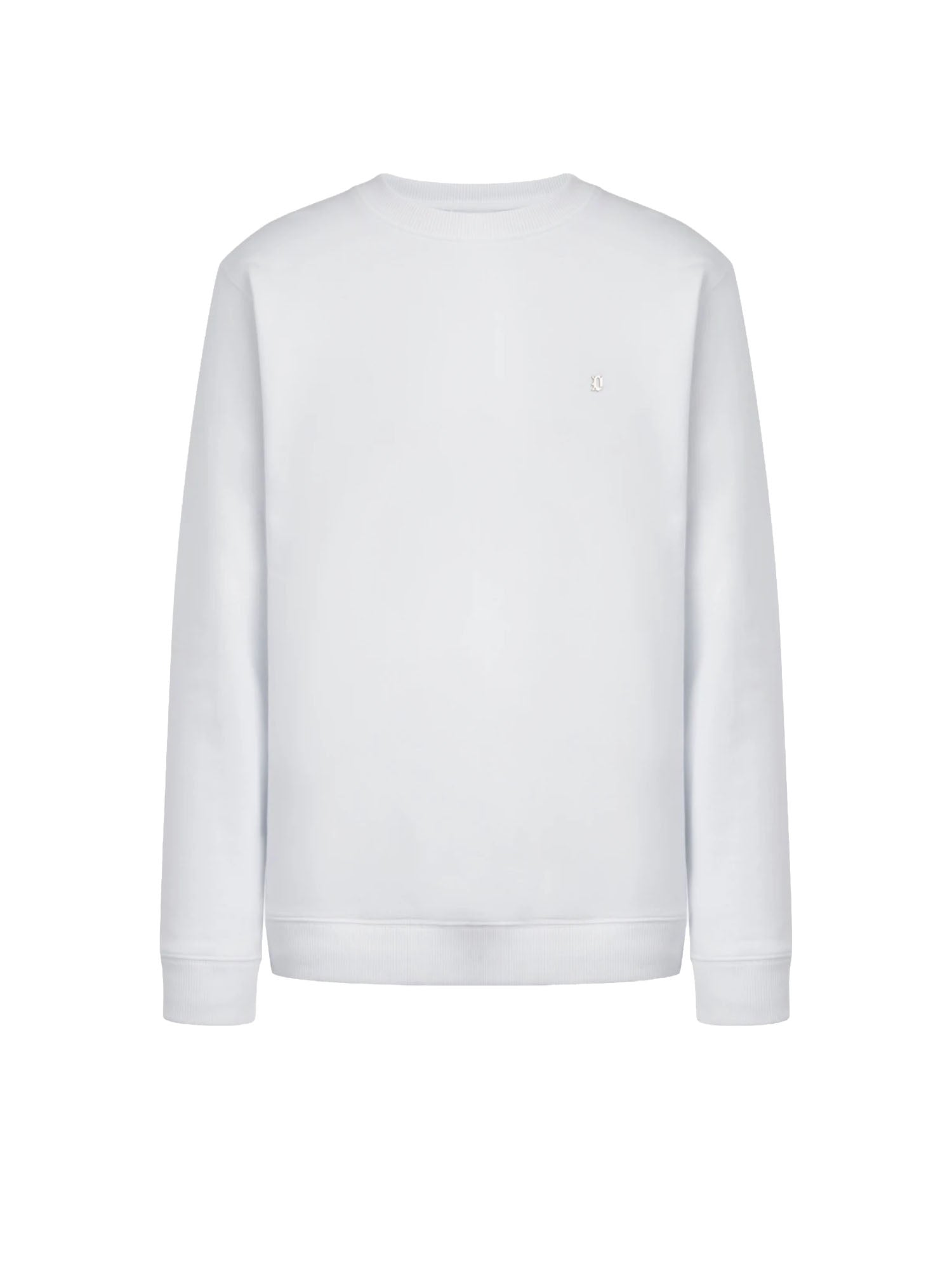 Dondup Felpa Girocollo Regular in Cotone Bianco