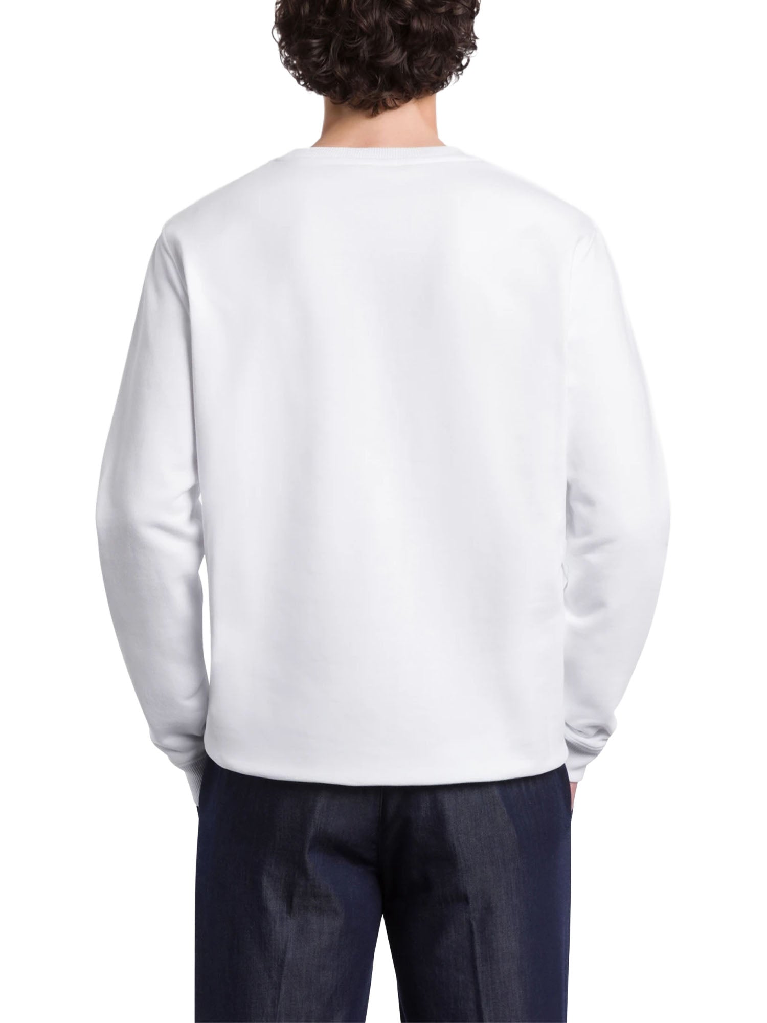 Dondup Felpa Girocollo Regular in Cotone Bianco