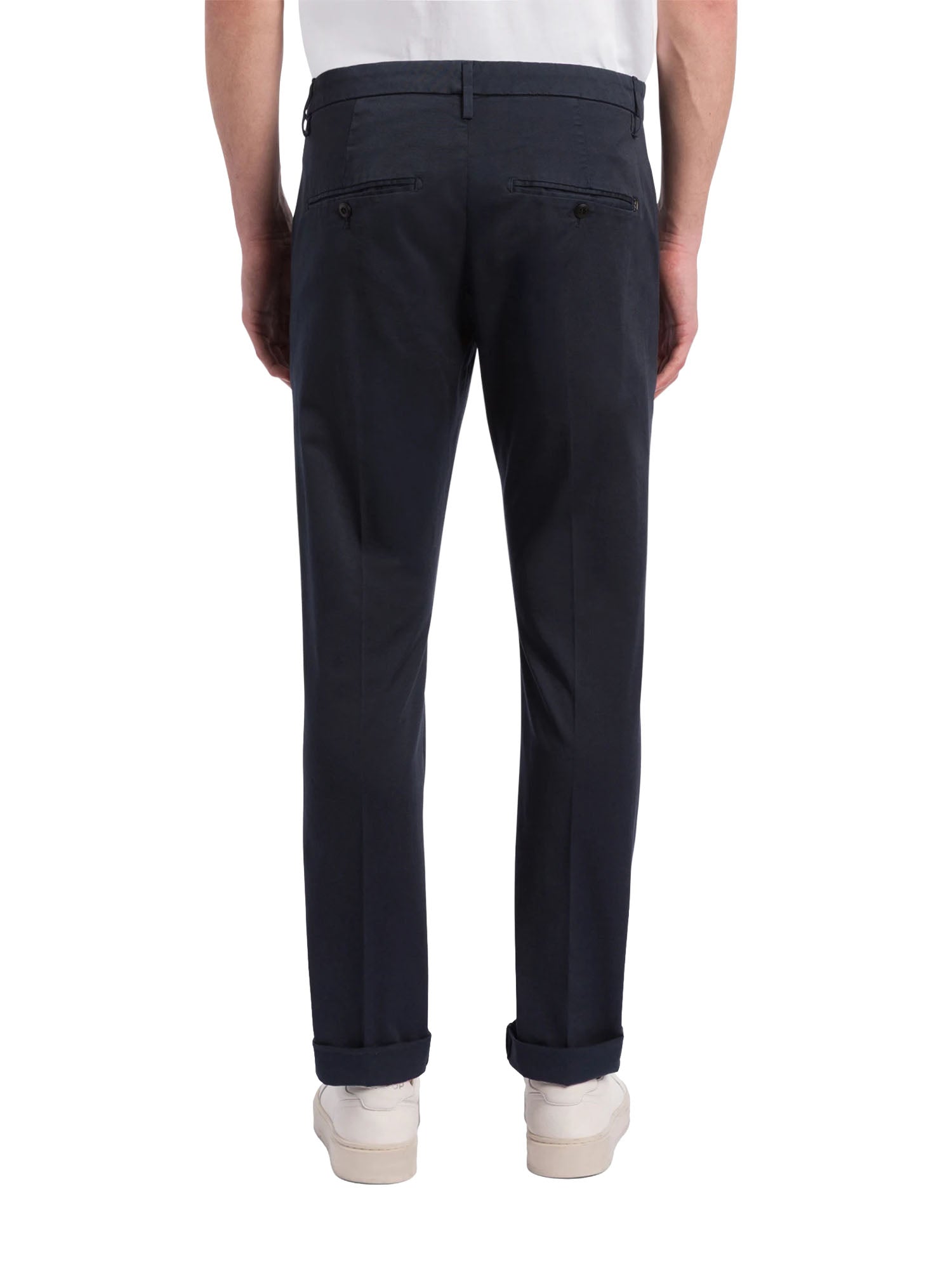 Dondup Pantaloni Gaubert slim in gabardina compact Blu