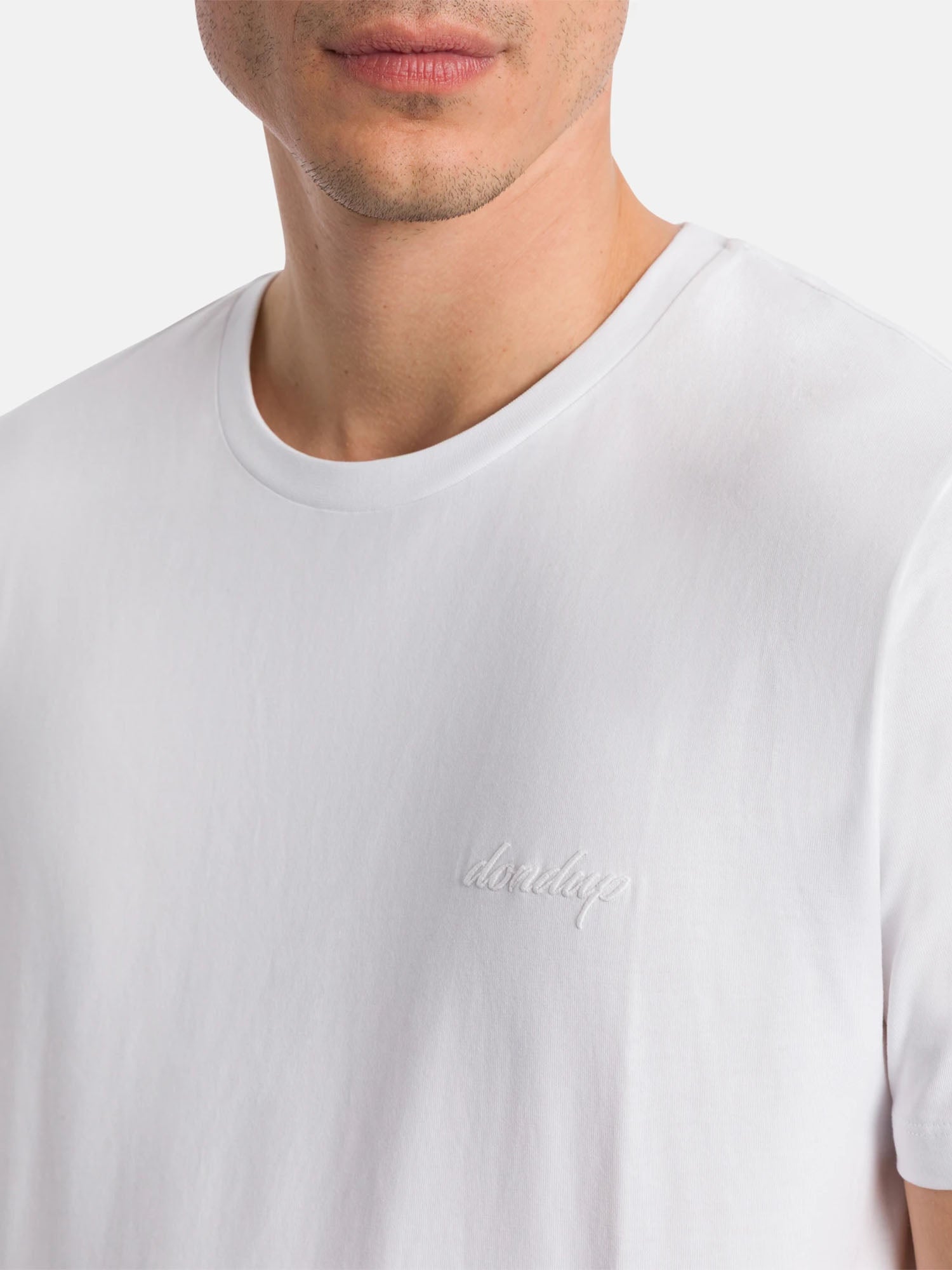 Dondup T-shirt girocollo regular in jersey Bianco