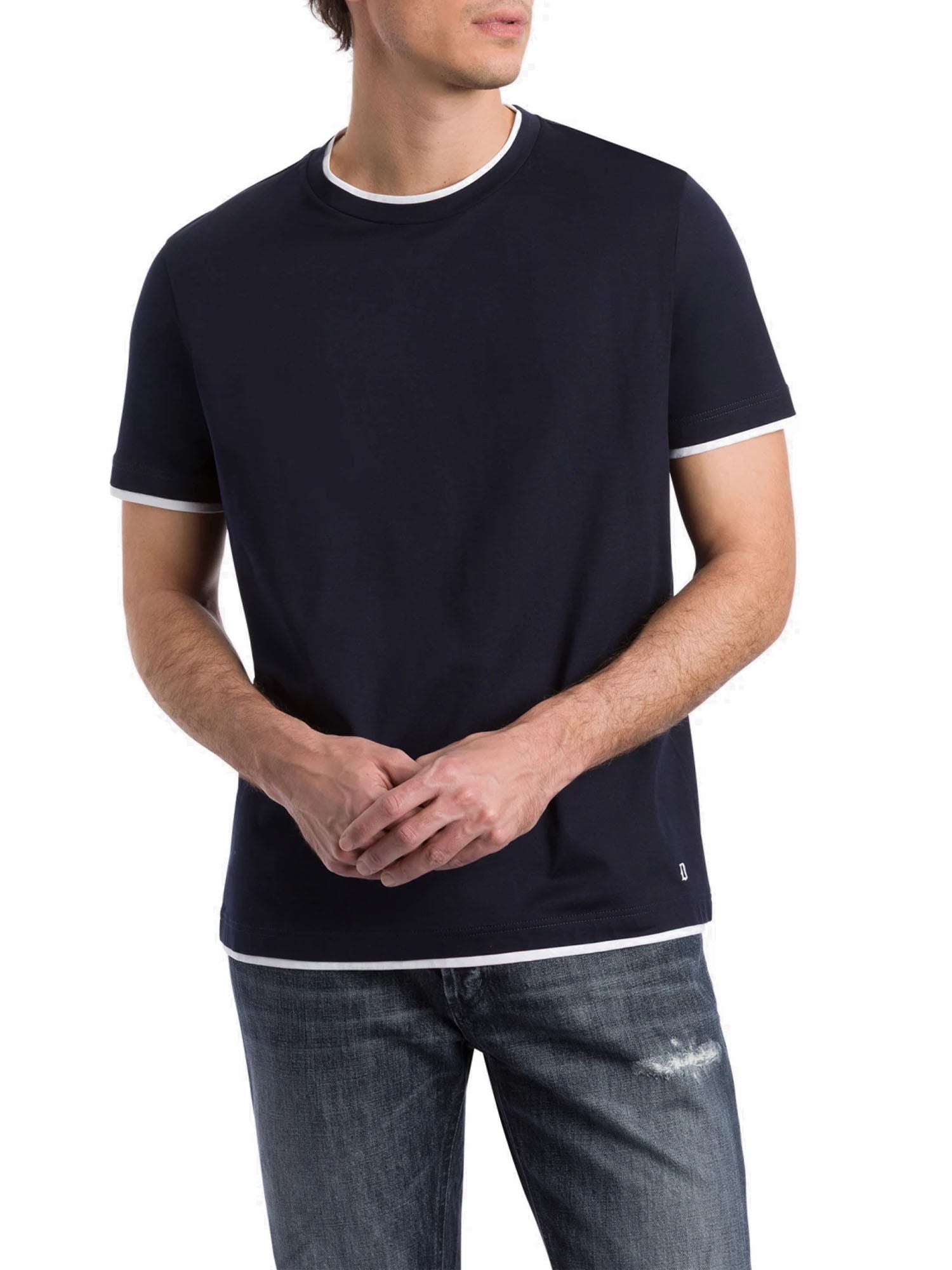 Dondup T-shirt girocollo regular in jersey Blu
