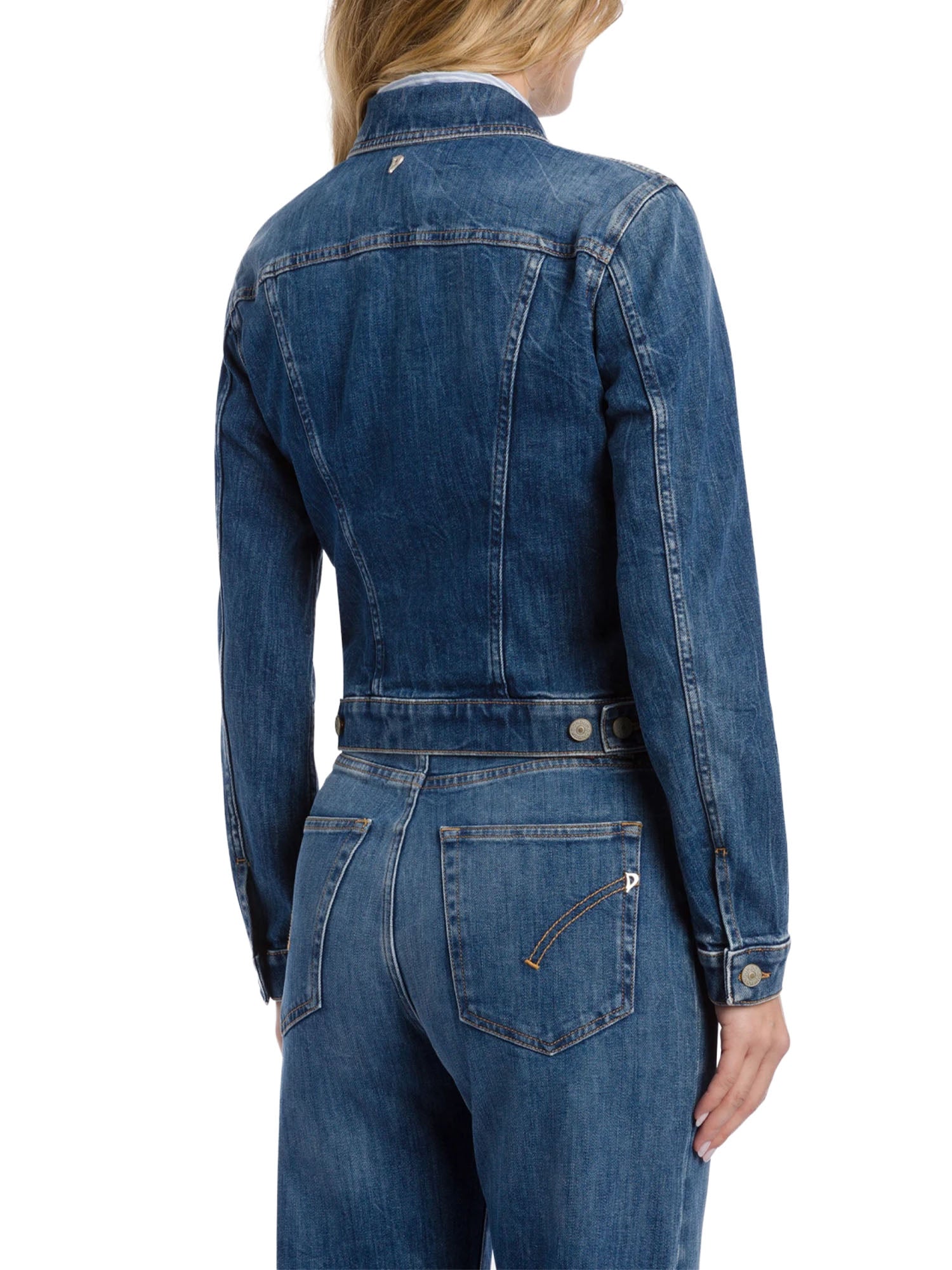 Dondup Giubbino slim in denim stretch Blu