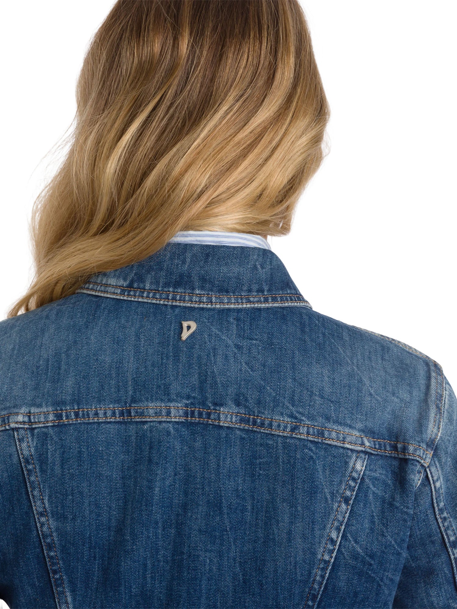 Dondup Giubbino slim in denim stretch Blu